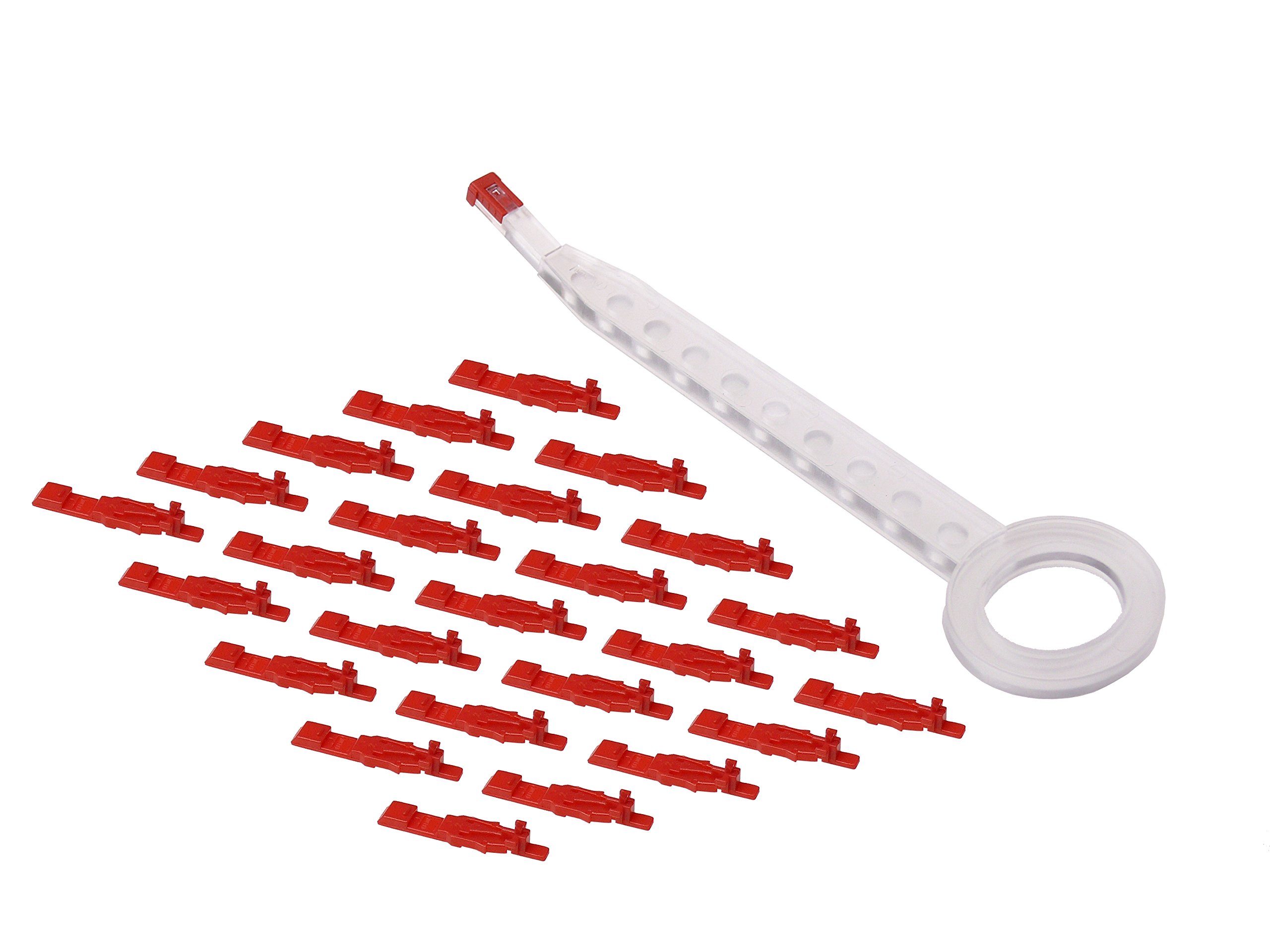 NTW RJ45 net-Lock™ Patch Cable Locking key insert, tamper resistant, Red, 25pcs + 1 Extraction tool - NL-KL-RD-25