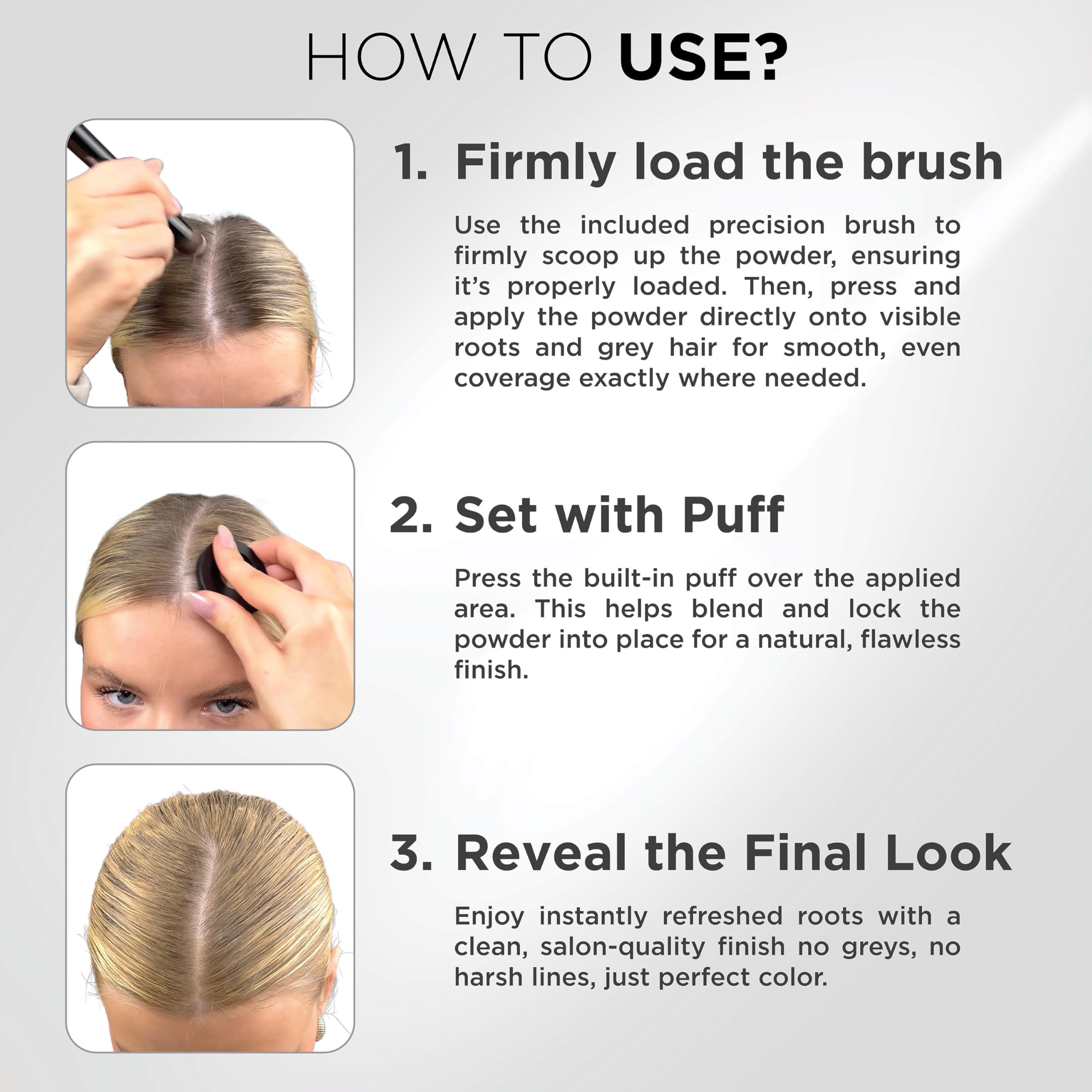 THICK FIBER Root Touch Up & Hairline Powder with Brush (LARGE 10g), Covers Grey Roots, Thinning Hair & Bald Spots - Image 4