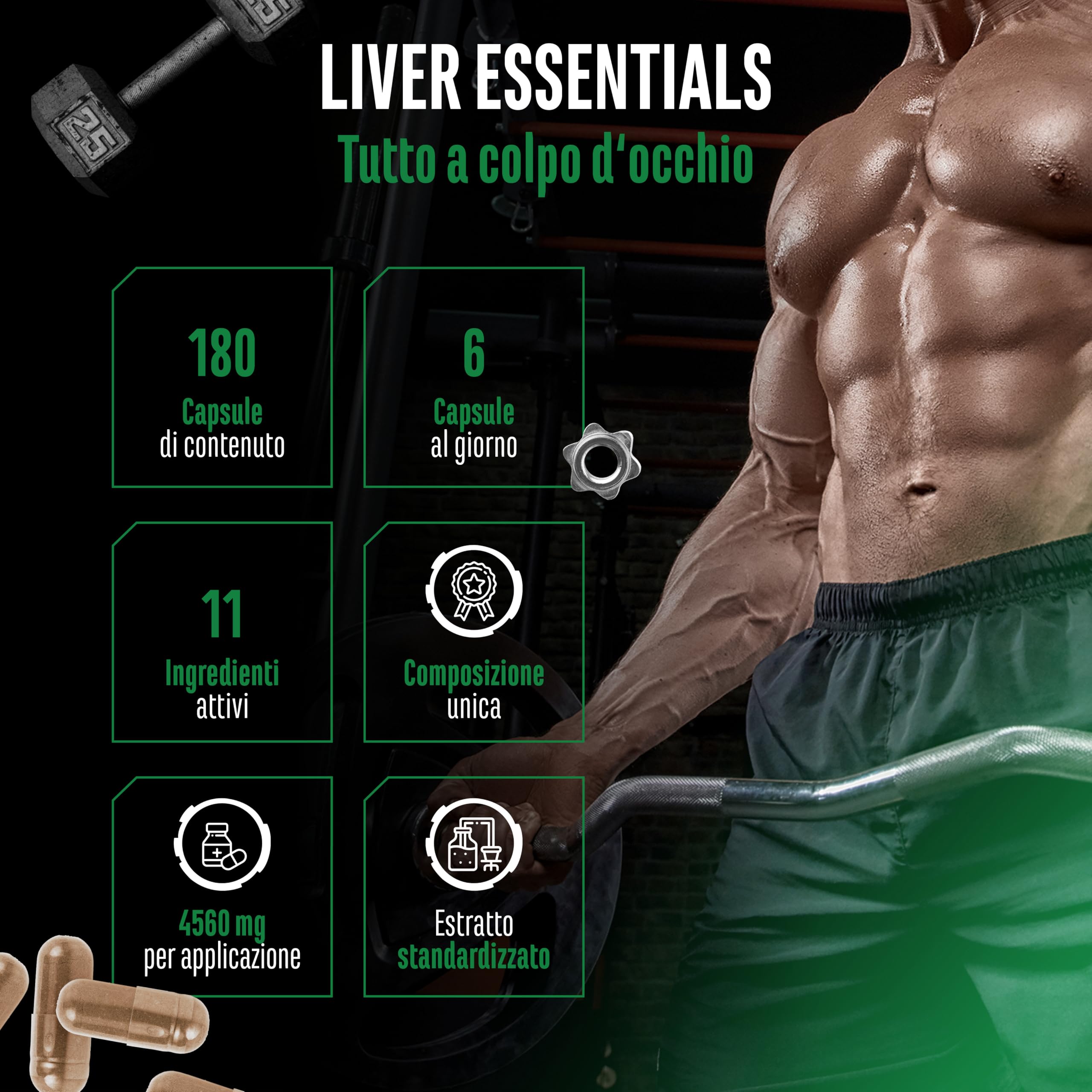 Liver Essentials - 180 capsule - Complesso ad alto dosaggio con cardo mariano, colina, NAC, carciofo, tarassaco, schizandra, estratto di zenzero, indolo-3-carbinolo, desmodium, rutina - Vegan