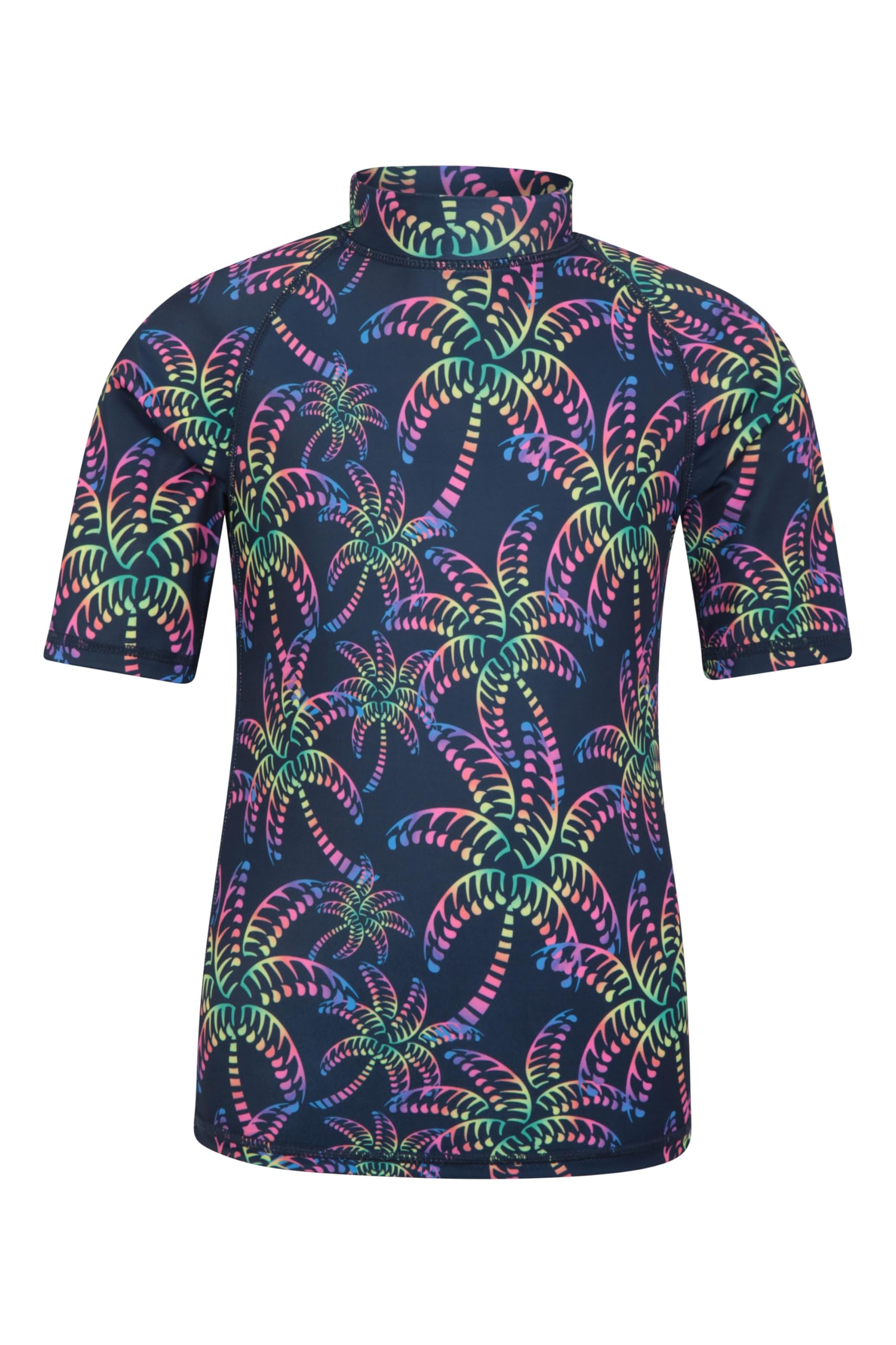 Mountain Warehouse Kids Rash Vest Hoodie - UPF50+ Protection Childrens Rash Guard, Quick Dry Beach Top, Flat Seams, Stretch Swimwear - for Spring Summer, Pool Iridescent (Printed) Kids Size 2-3 Years