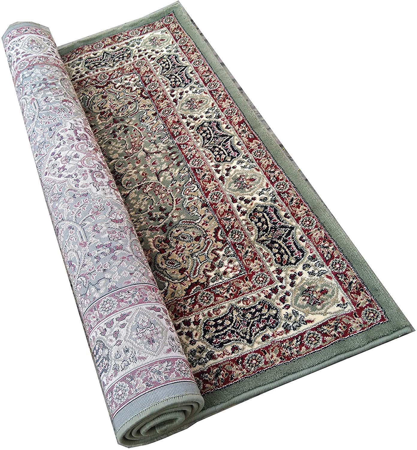 HassanCarpet Beautiful Home Decore Kashmiri Persian Silk, Carpet for Living Room, Drawing Room & Anywhere in Your Home. Size (120 x 180 Color - Green 00GP) - 4 x 6 Feet,