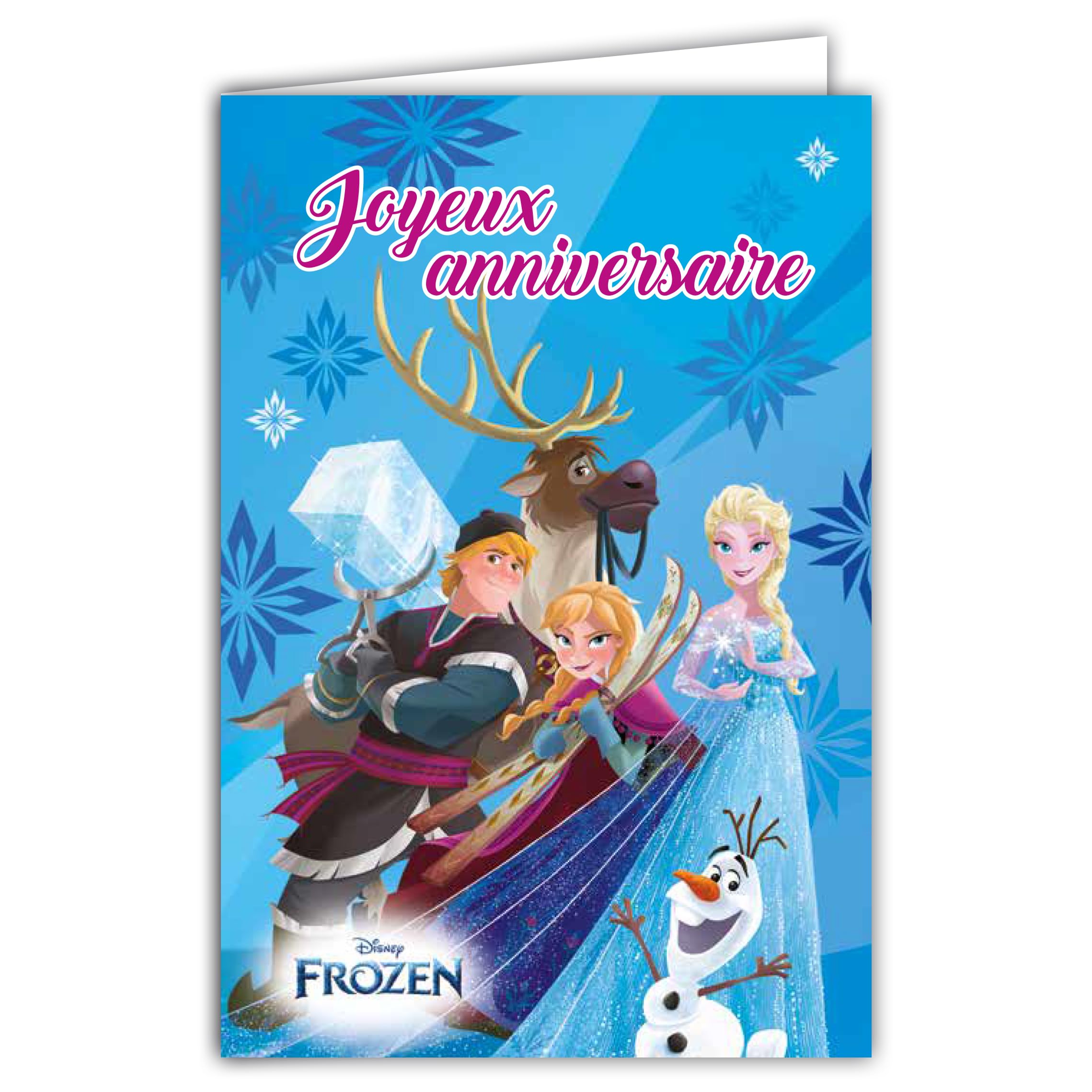 Disney Frozen La Reine des Neiges Carte ANNIVERSAIRE Officielle Enfant Fille Princesse 12x17,5cm Avec Enveloppe
