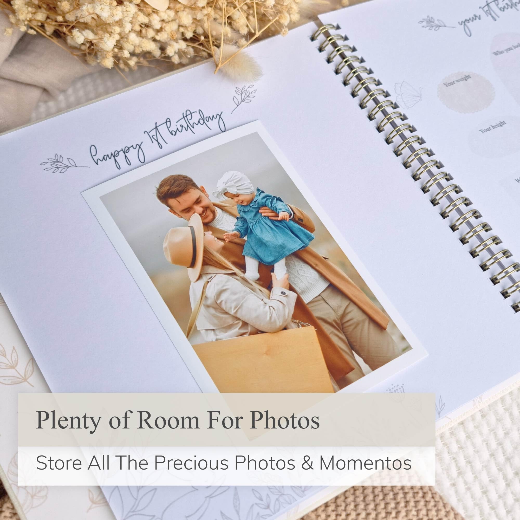 Książka dla niemowląt, pamiątka, chłopak lub dziewczynka, ponadczasowa książka pamięci, pierwsze 5 lat, na baby shower, neutralny płeć, album do scrapbookingu, prezent dla nowej mamy, pamiętnik, od