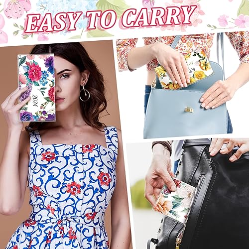 Miniatura 3 de ReliThick 6 unidades de calendario de bolsillo 2024 para bolso, planificador mensual, cuadernos de tamaño de bolsillo, blocs de notas, regalo de