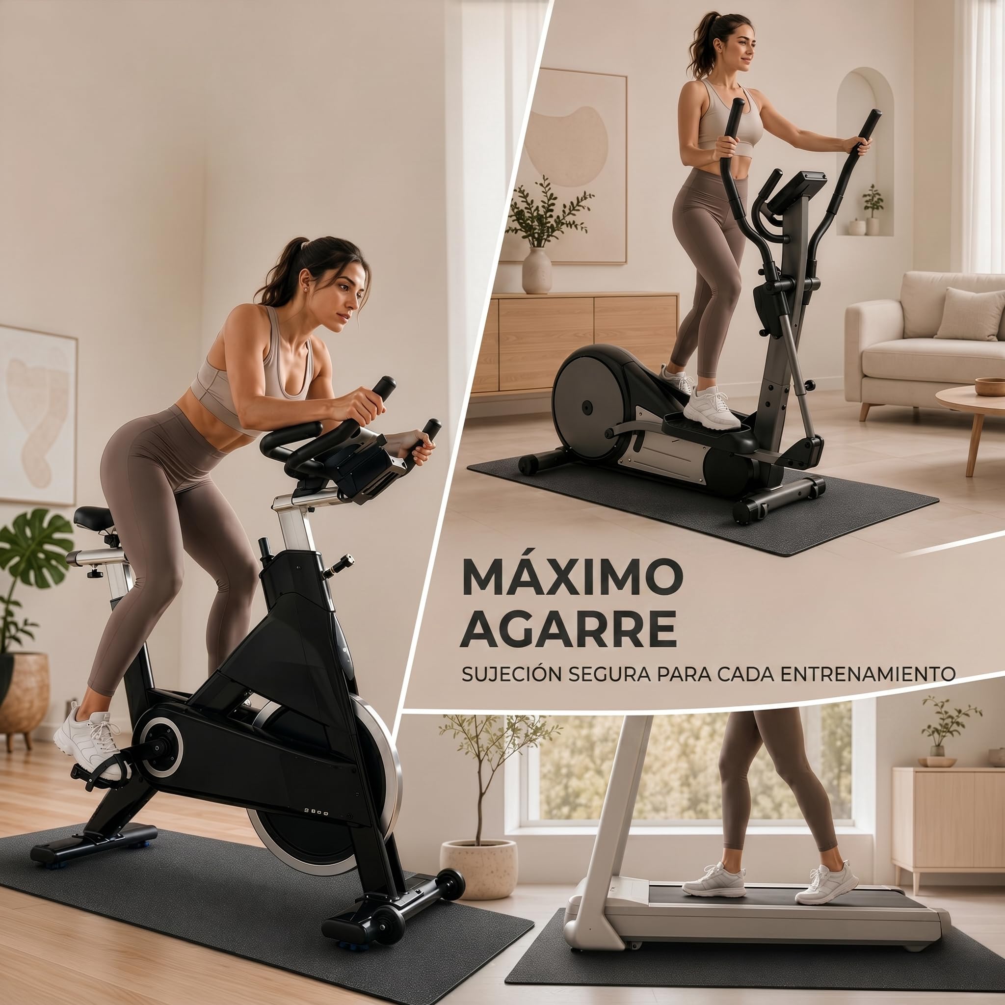 Floordirekt Sparta - Esterilla antideslizante para fitness y cinta de correr, bicicleta elíptica y equipo de fitness, absorción de impactos