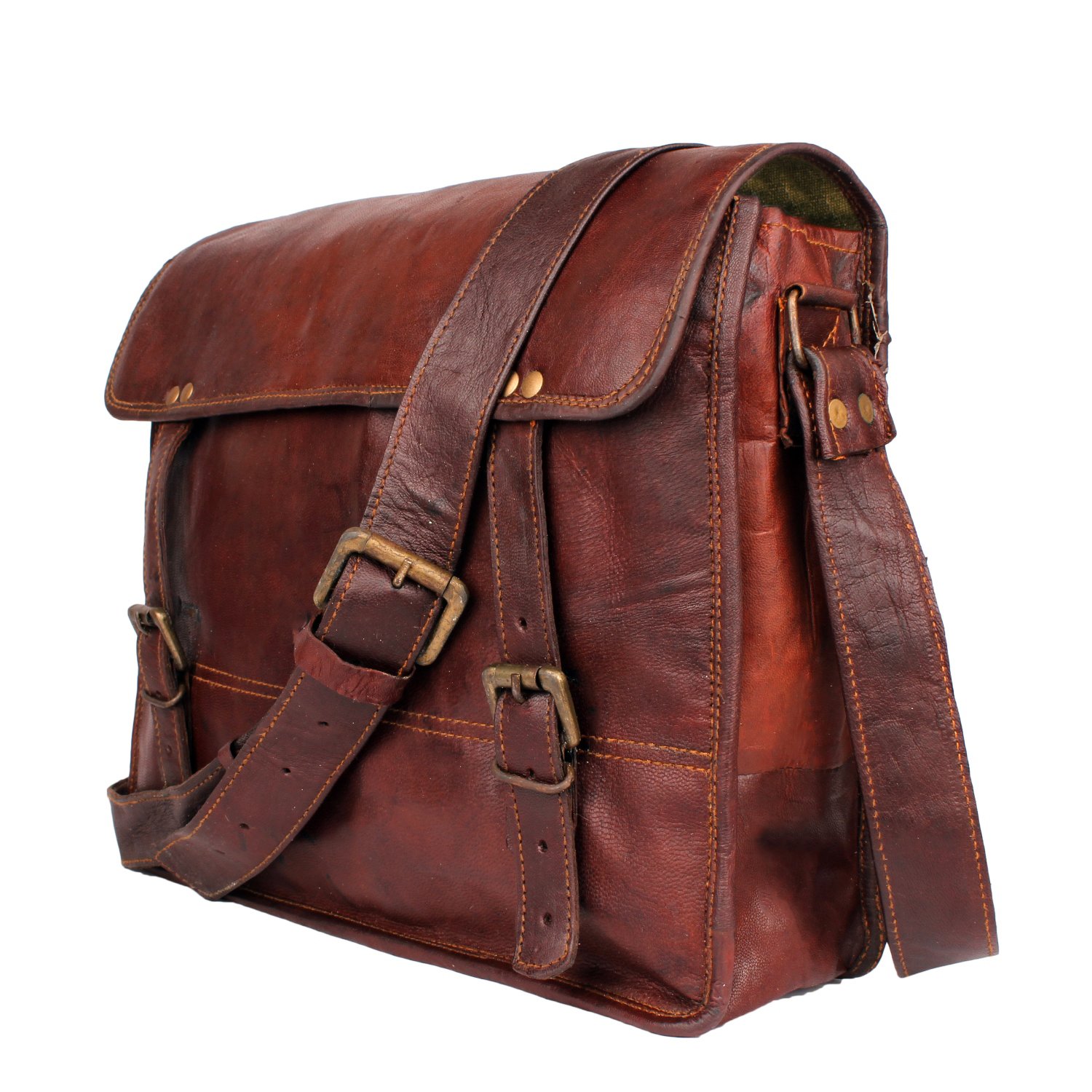 pranjals house Genuine Mens Leather Stylish 15.6 inches Laptop Shoulder Messenger Bag For Office (B07BMVGPM3) Amazon Price History, Amazon Price Tracker