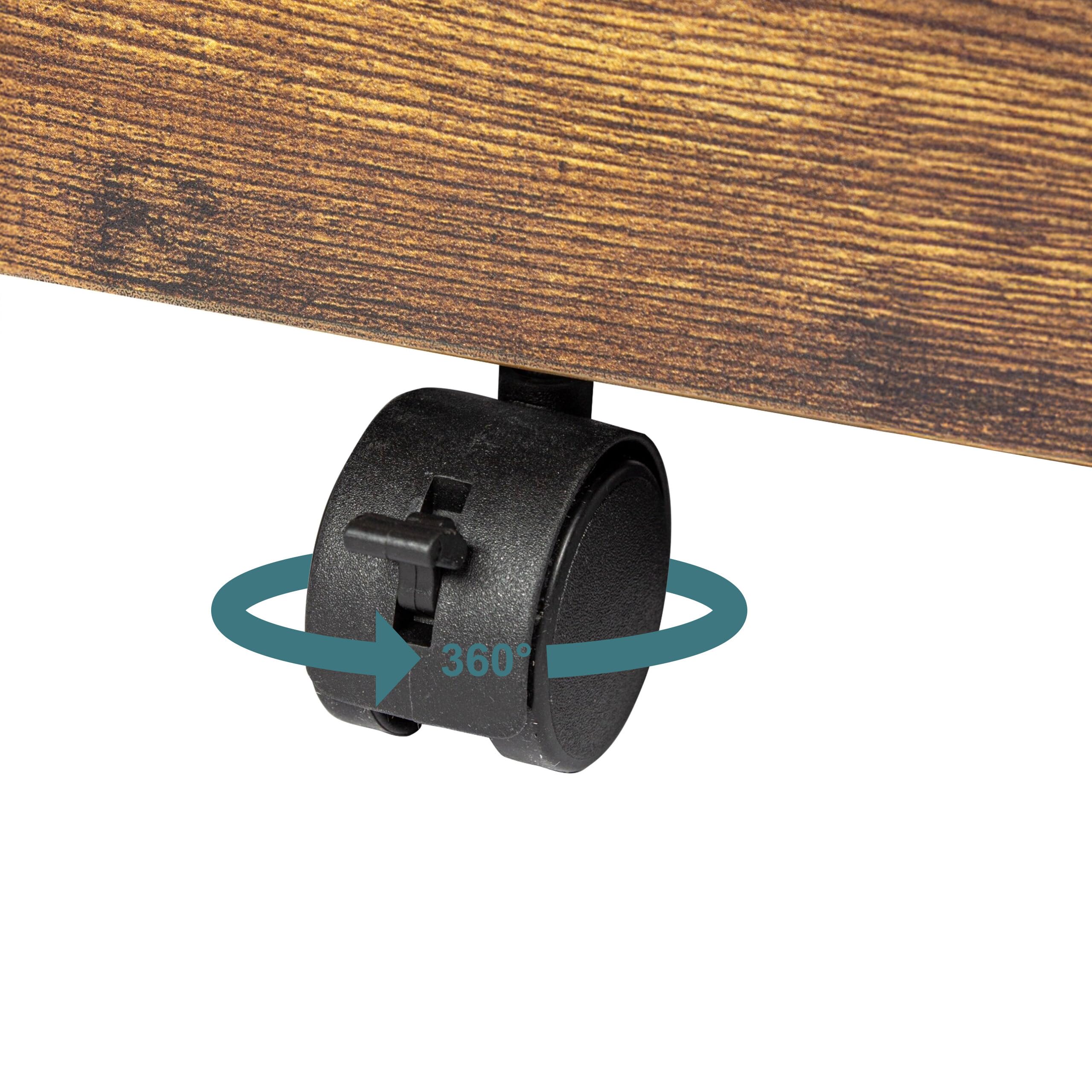 Relaxdays Contenitore su Ruote con 3 cassetti, Supporto per cartelle sospese, 57,5x40x40 cm, Nero/Marrone
