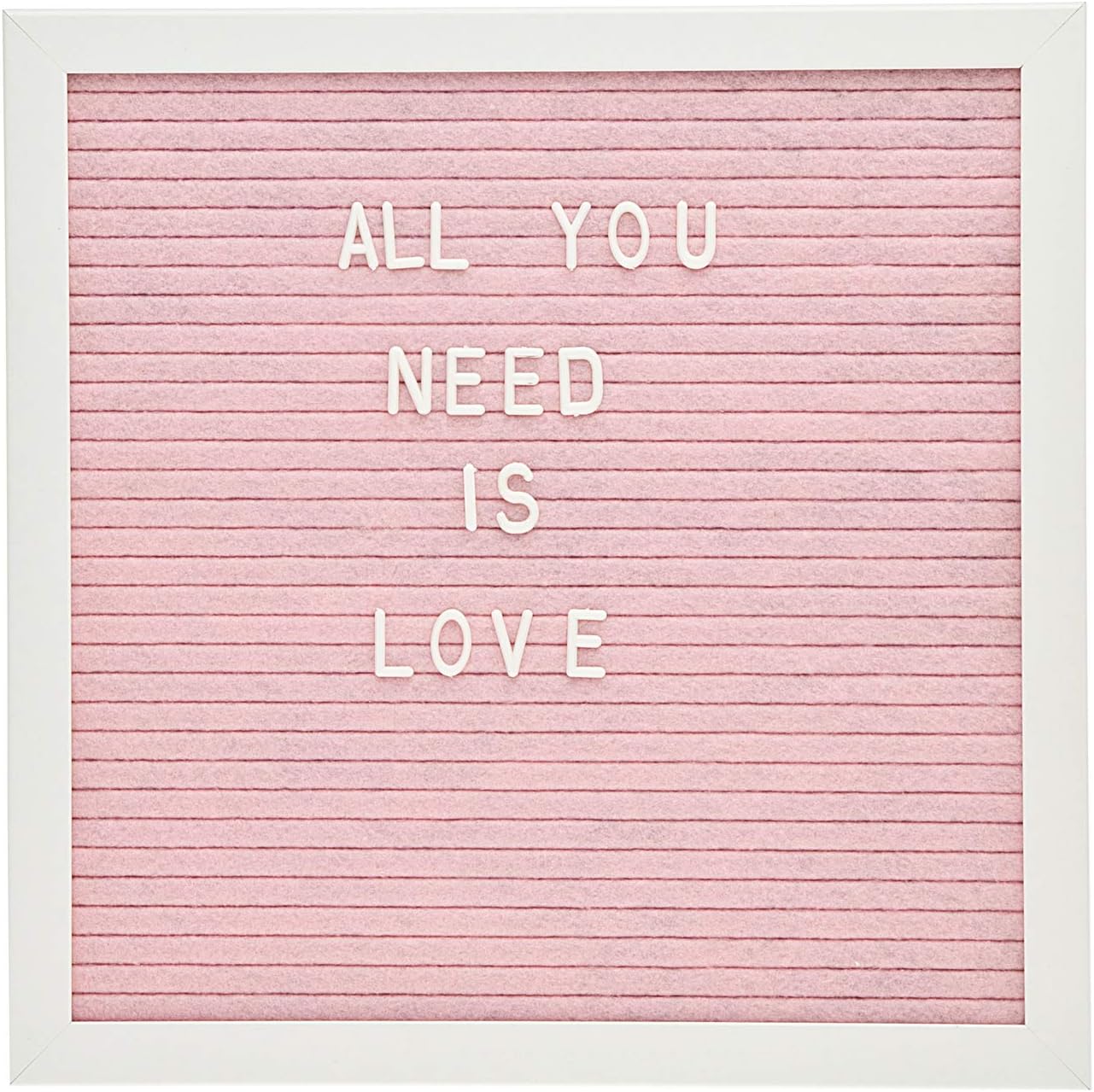 Pink Felt Changeable Letter Board with White Frame Display