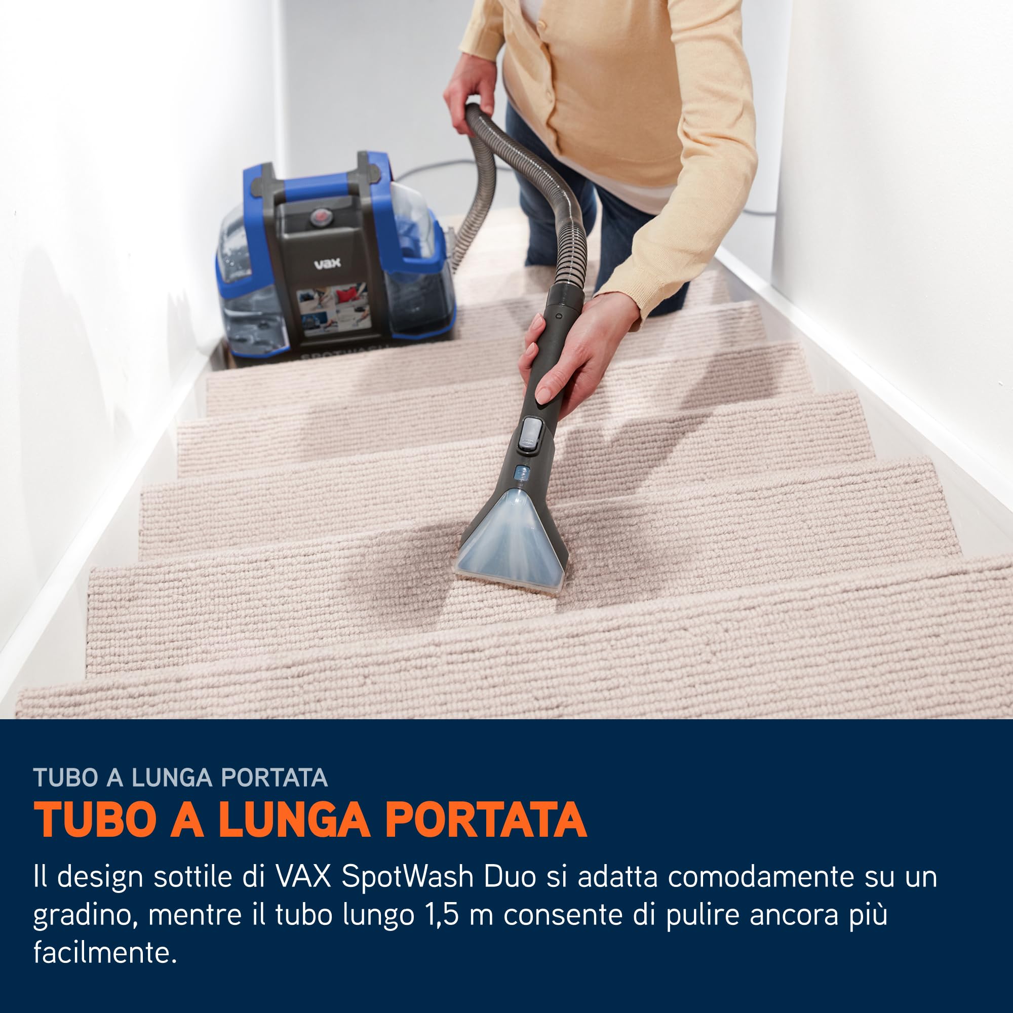 Vax SpotWash Duo smacchiatore per tappeti e tessuti con accessorio per animali domestici e strumenti per uso quotidiano. Lavapavimenti per pavimenti, divani, auto, scale. Pulitore domestico portatile