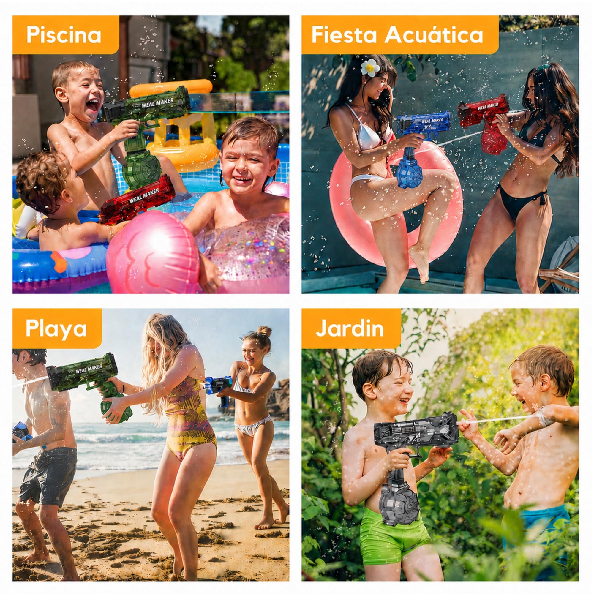 Pistola De Agua Eléctrica Automática De 500 Ml Con Depósito Extra De 50 Ml, Recargable Por USB, Alcance De 10 Metros, Regalo De Verano Para Niños Y Adultos