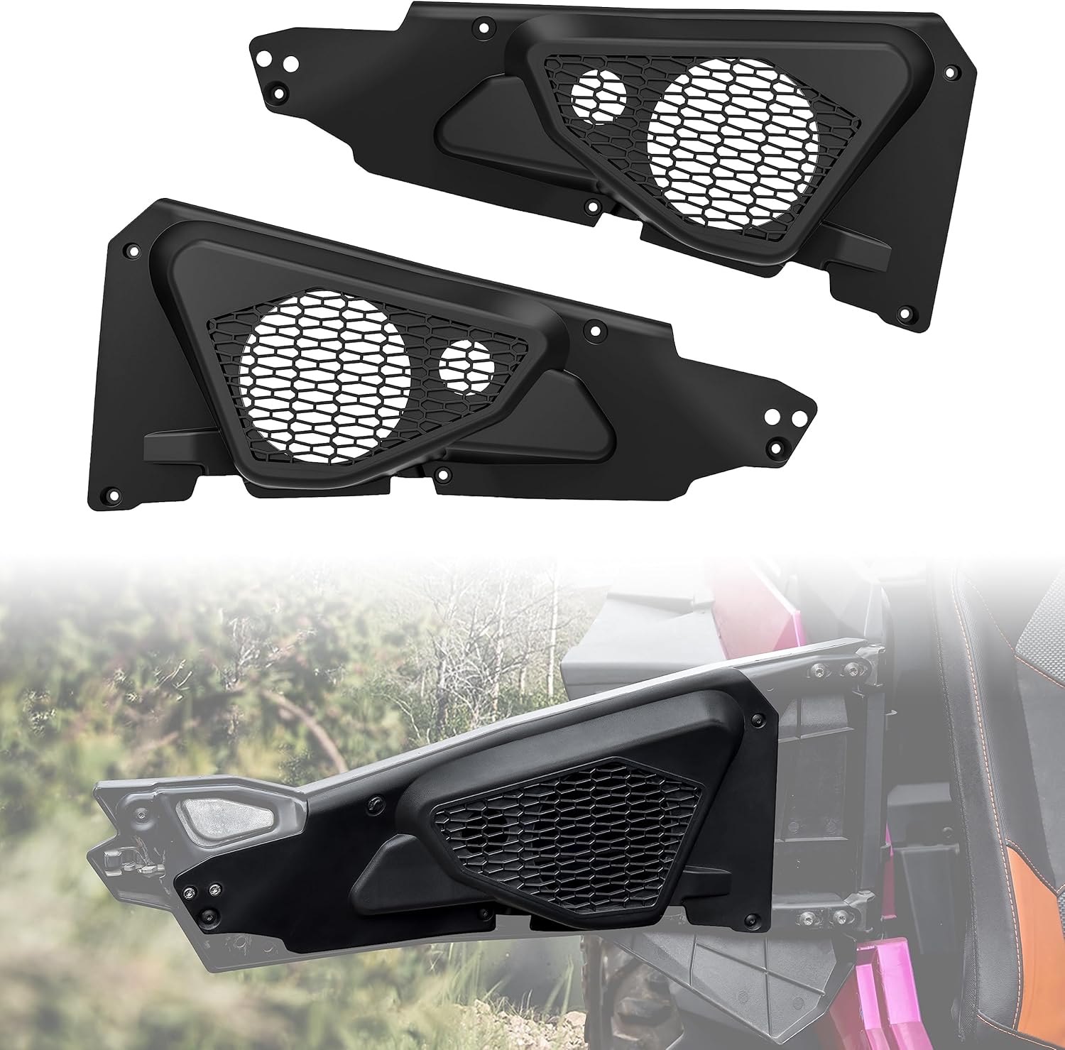 SAUTVS Front Door 6.5" Speakers Pods for Polaris RZR XP 1000/RZR 900 Accessories 2014-2023, 6.5 inch Front Speaker Pods Panels (One Pair)