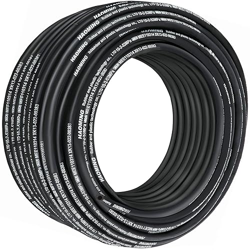 VEVOR Manguera hidráulica de goma de 328 pies con 2 trenzas de alambre de acero de alta resistencia, diámetro interior 38 pulgadas, 5000 PSI máximo,