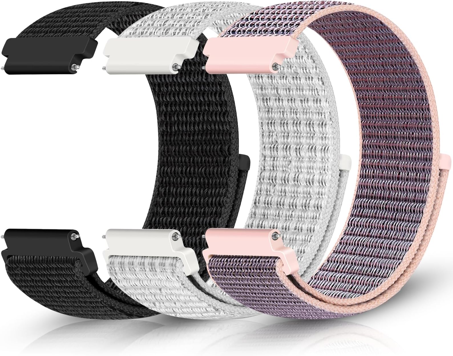 Sport Loop Nylon Band 16mm 18mm 19mm 20mm 22mm Watch Band Quick Release,Soft Fabric Nylon Adjustable Replacement Wristband Strap for Men Women