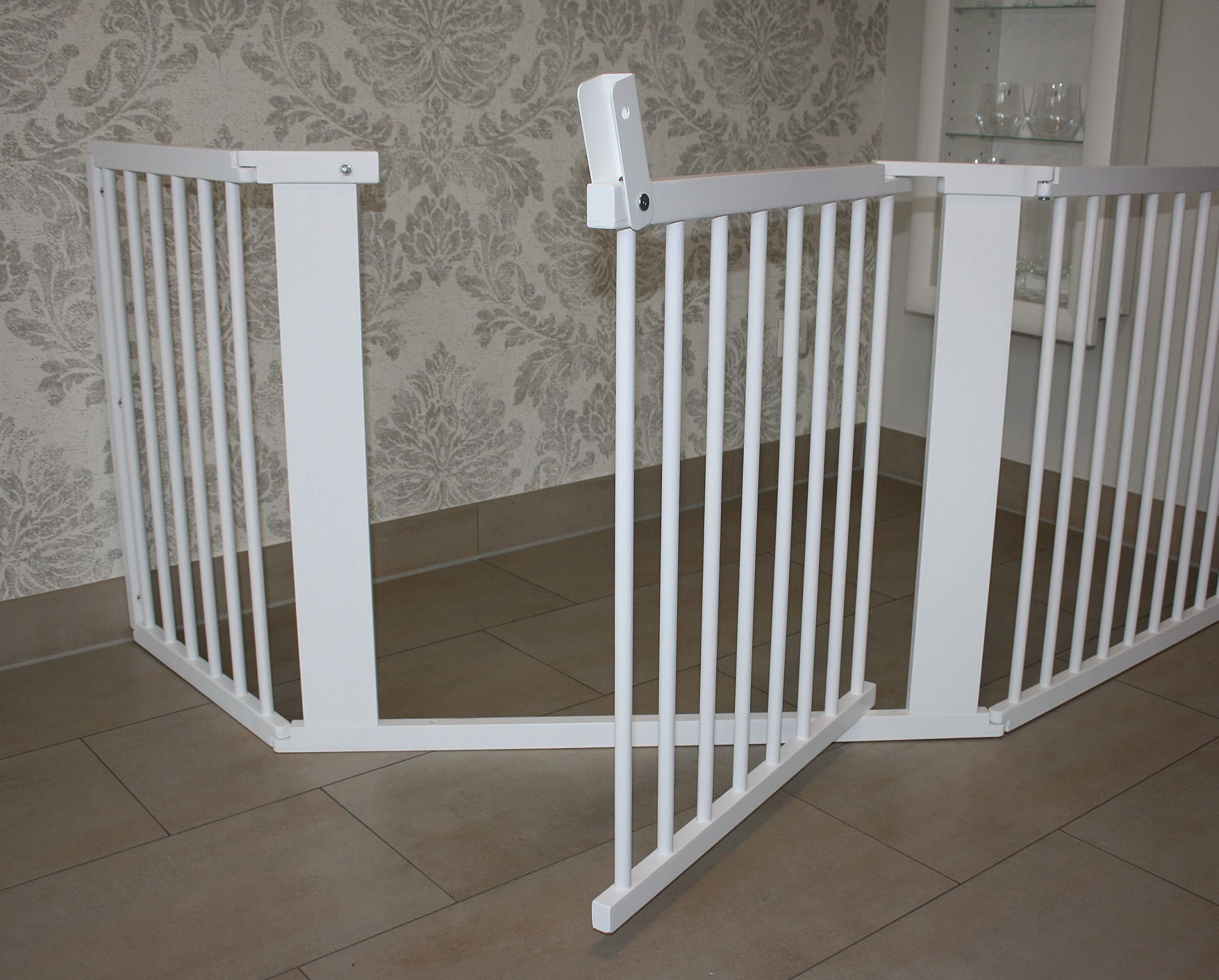 Schutzgitter Absperrgitter Türgitter Treppenschutzgitter V 117 bis 363 cm Weiss (117cm)