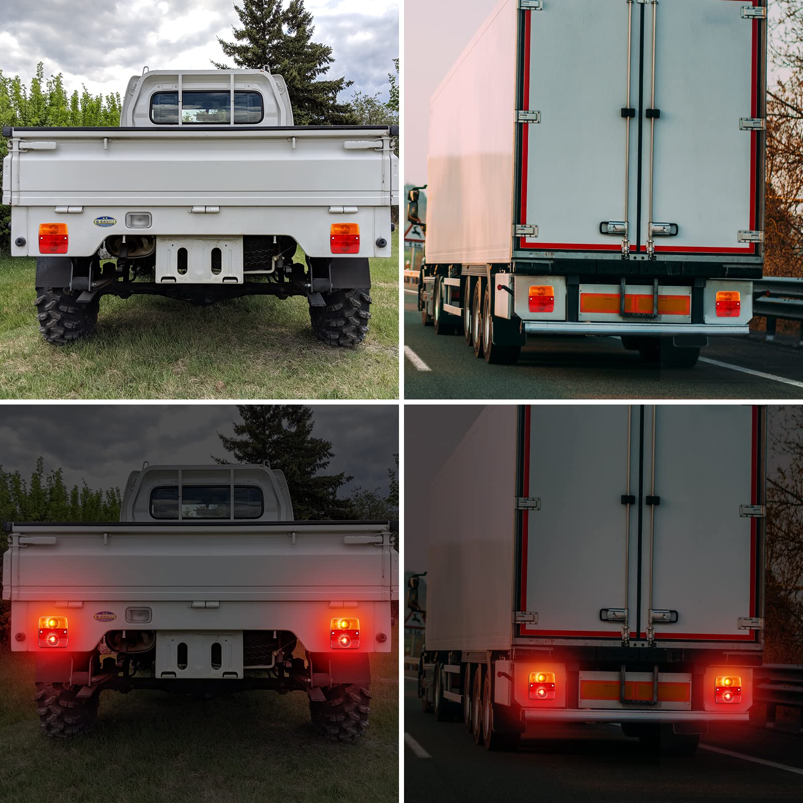 2×Luces Traseras para Remolque 40 LED y 7 Pines, Pilotos Traseros con Cable 7.35m+2.4m Magnético Juego de Luces Traseras Incandescente para Remolque, Universales 12V para Camión Caravan