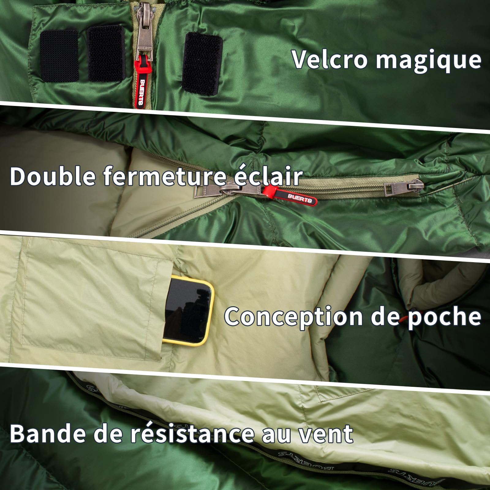 Sac de Couchage en Duvet, Ultra léger et Chaud, Sac de Couchage 3 Saisons pour Adulte, léger et Facile à Transporter, idéal pour la randonnée, Le Sac à Dos et Le Camping.