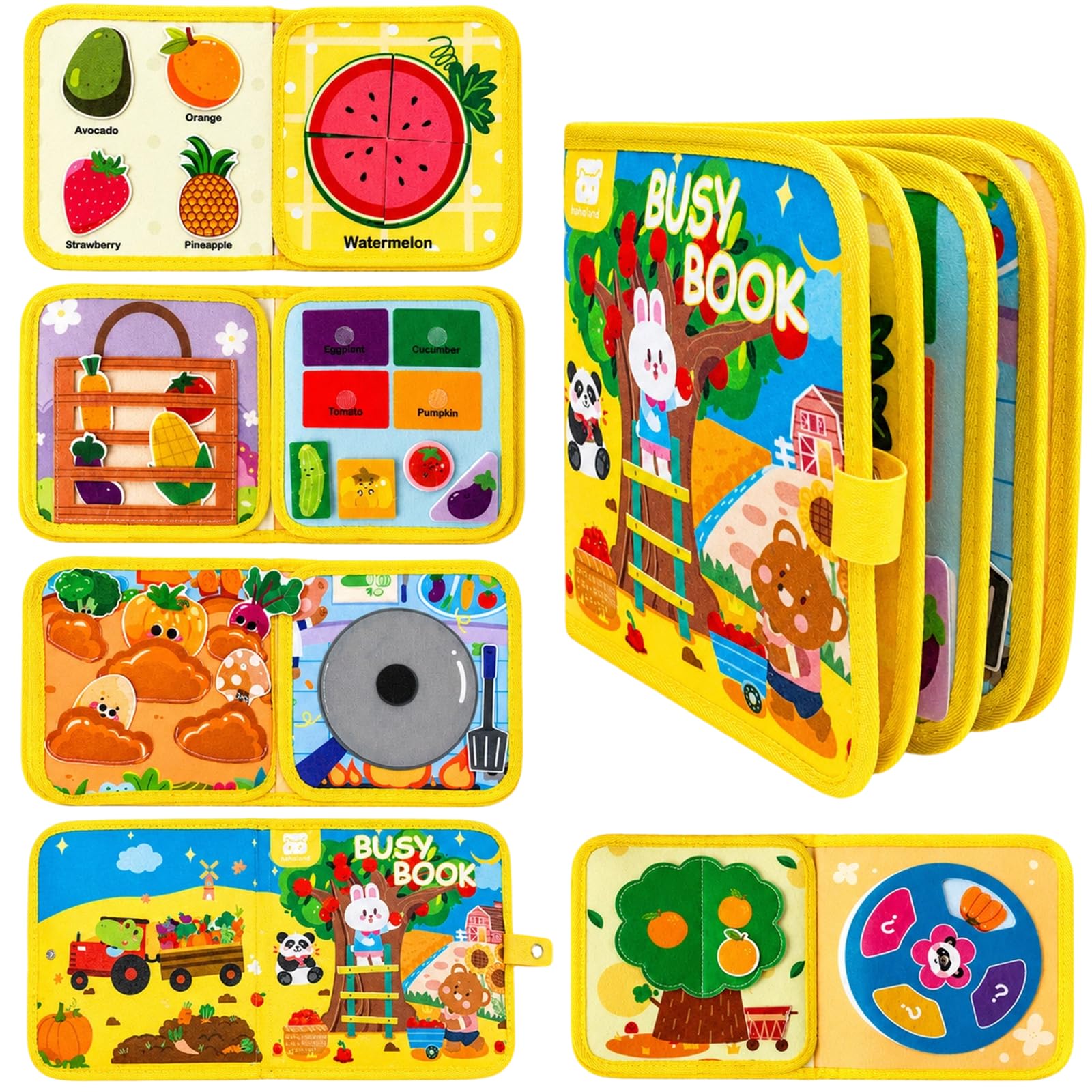 Baby Busy Book, Toddler Busy Book, Interactive Baby Activity Book for Early Learning and Parent-Child Reading, Educational Children's Book for Indoor Activities