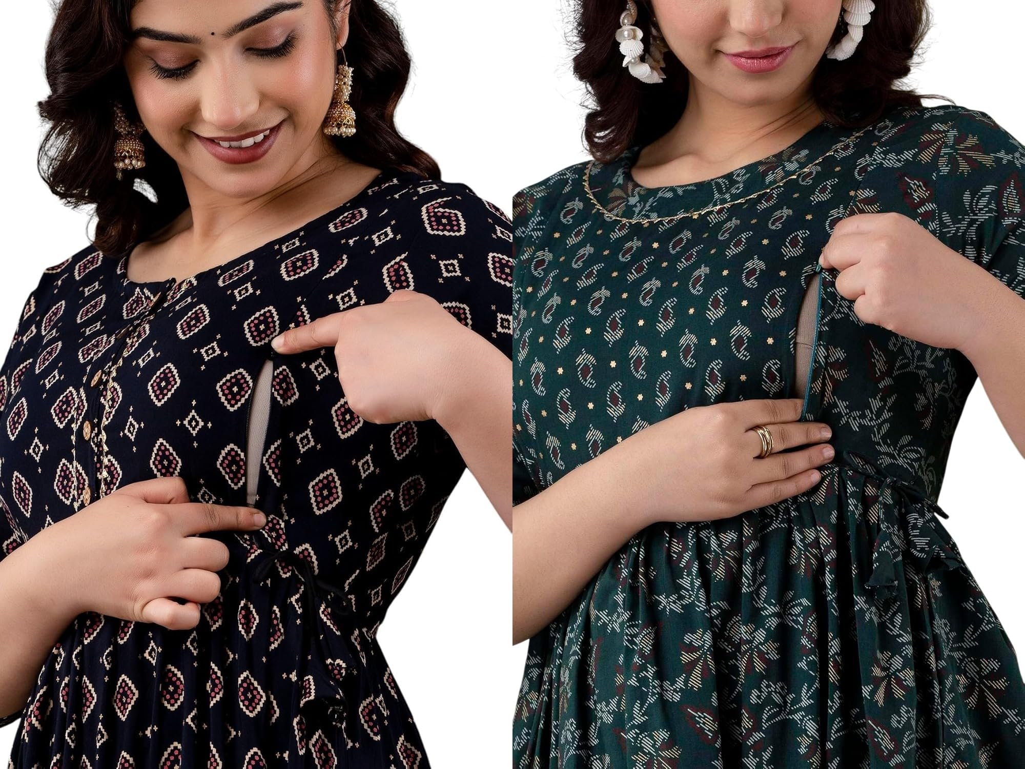 Women's Maternity Kurti for Feeding Zippers |Easy Breastfeeding Kurti for Nursing Pre and Post Pregnancy (Combo of 2 Kurti)-image-39