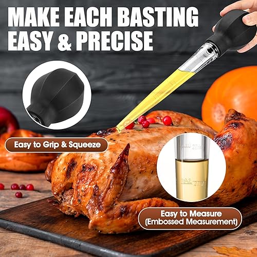 Miniatura 4 de SCHVUBENR Baster grande de pavo con cepillo de limpieza herramienta de desbaste de primera calidad para cocinar fácil de usar y limpiar potente