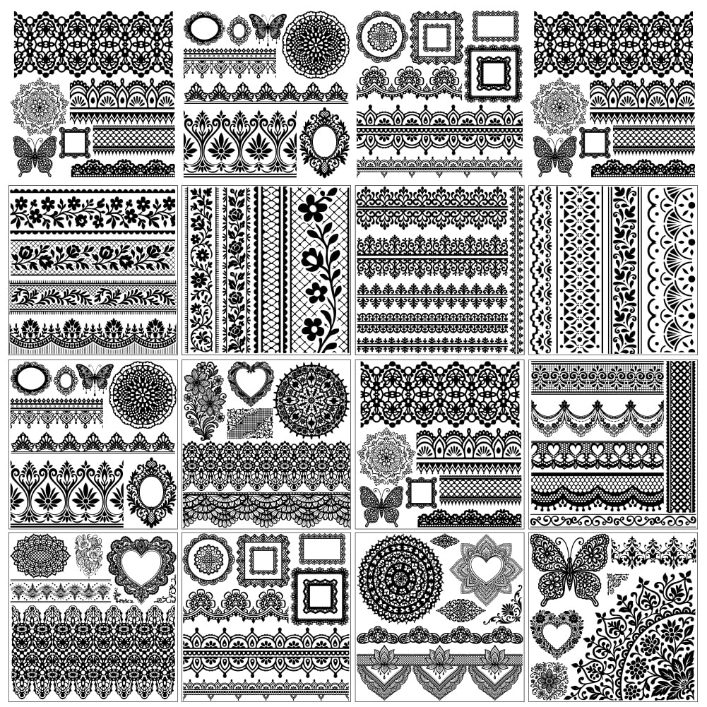Feuilles de transfert floral vintage 14x14cm pour relooker vos meubles