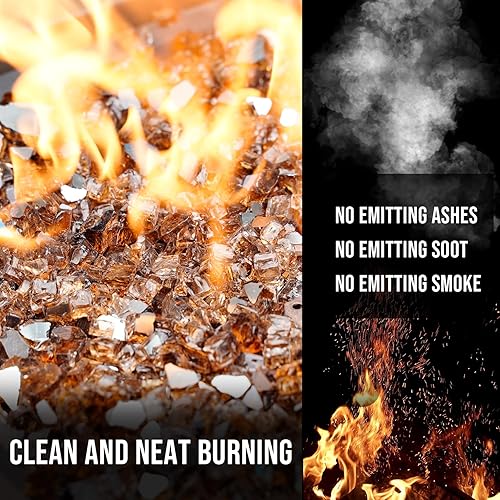 Miniatura 3 de Skyflame 4.53 kg de vidrio resistente al fuego, de 1.27 cm, de brillo intenso para paisajismo de chimenea, lugar para fogatas, Reflectante de cobre.