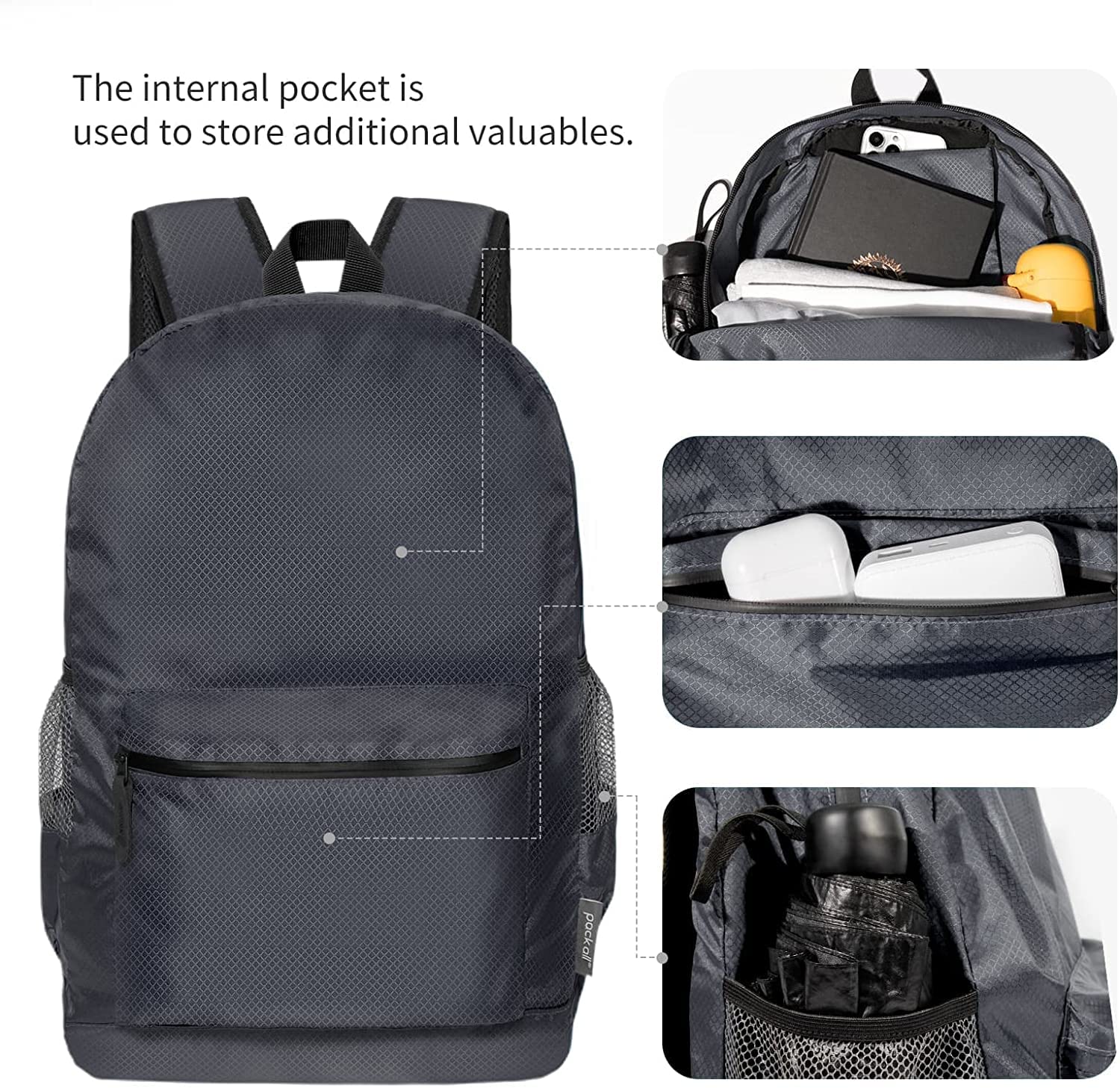 pack all Zaino leggero da 18 litri, Evelina, taglia unica