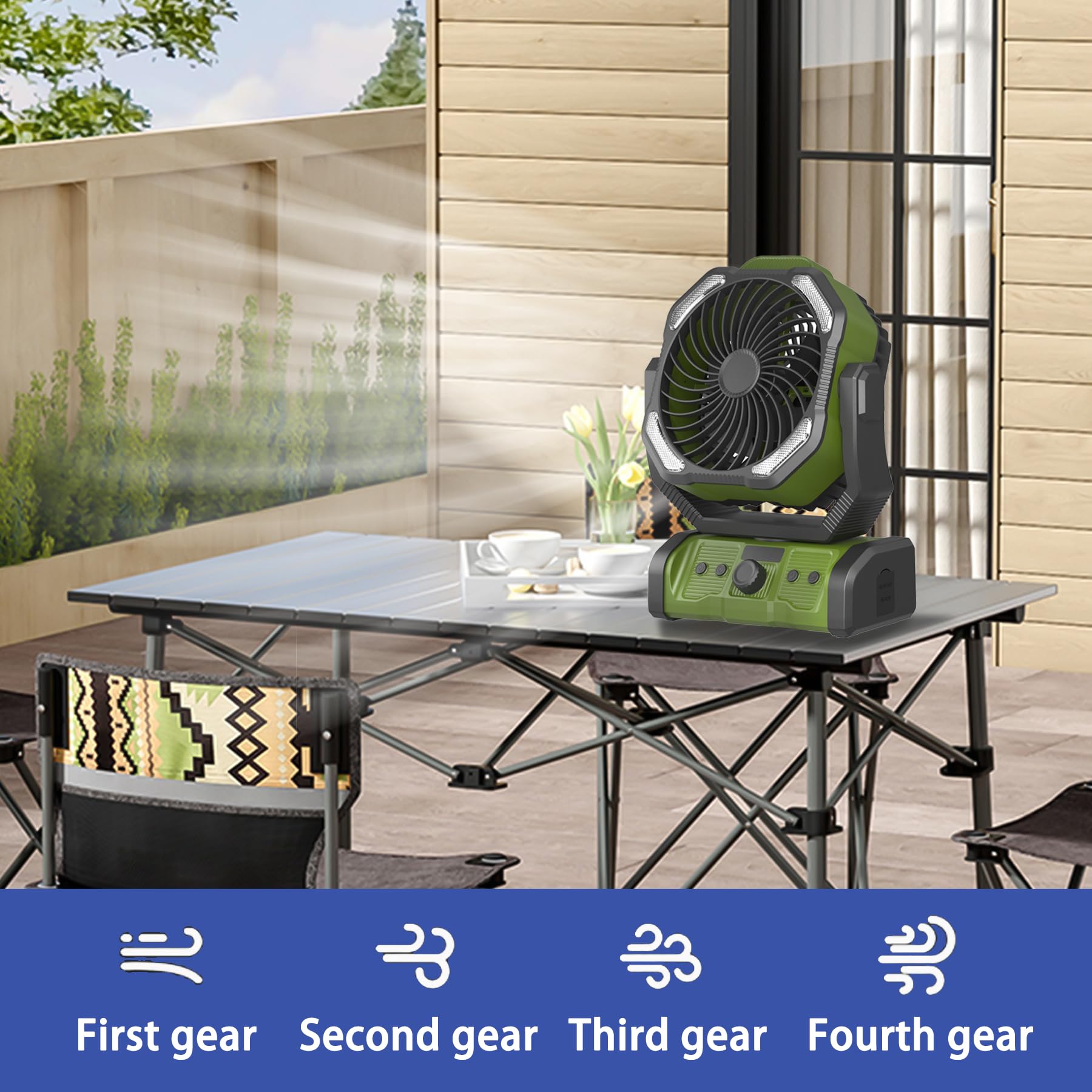 Amazon.com: 20000mAh Dual-Motor Camping Fan with 4 LED Lights