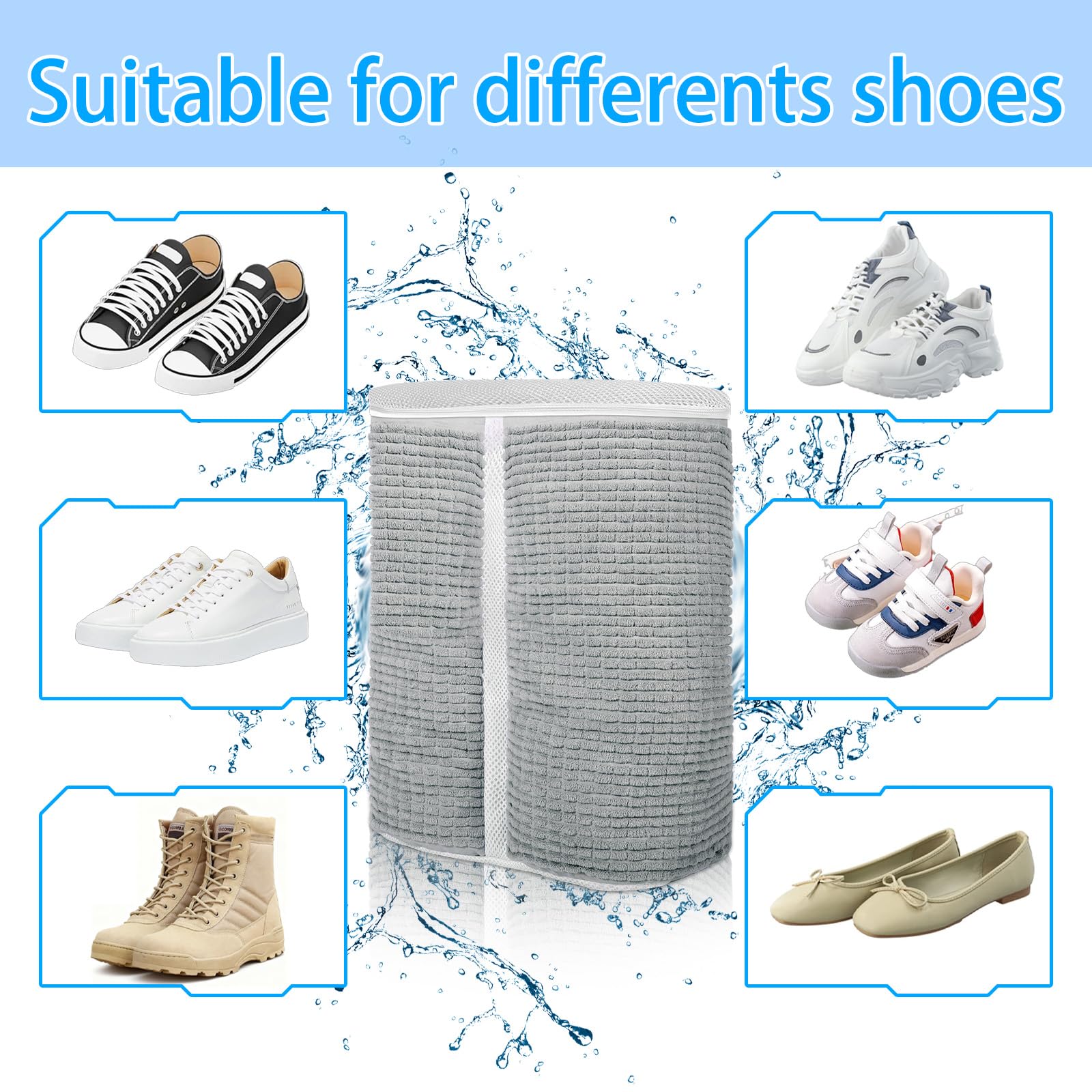 Bolsas Para Lavar Zapatillas En Lavadora - Pack De 2, Con Cremallera Y Malla Transpirable Bolsas Para Lavar Zapatillas En Lavadora - Pack De 2, Con Cremallera Y Malla Transpirable