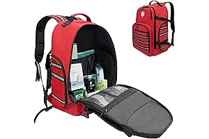 Empty First Aid Emergency Backpack for On-the-Spot Medical Assistance