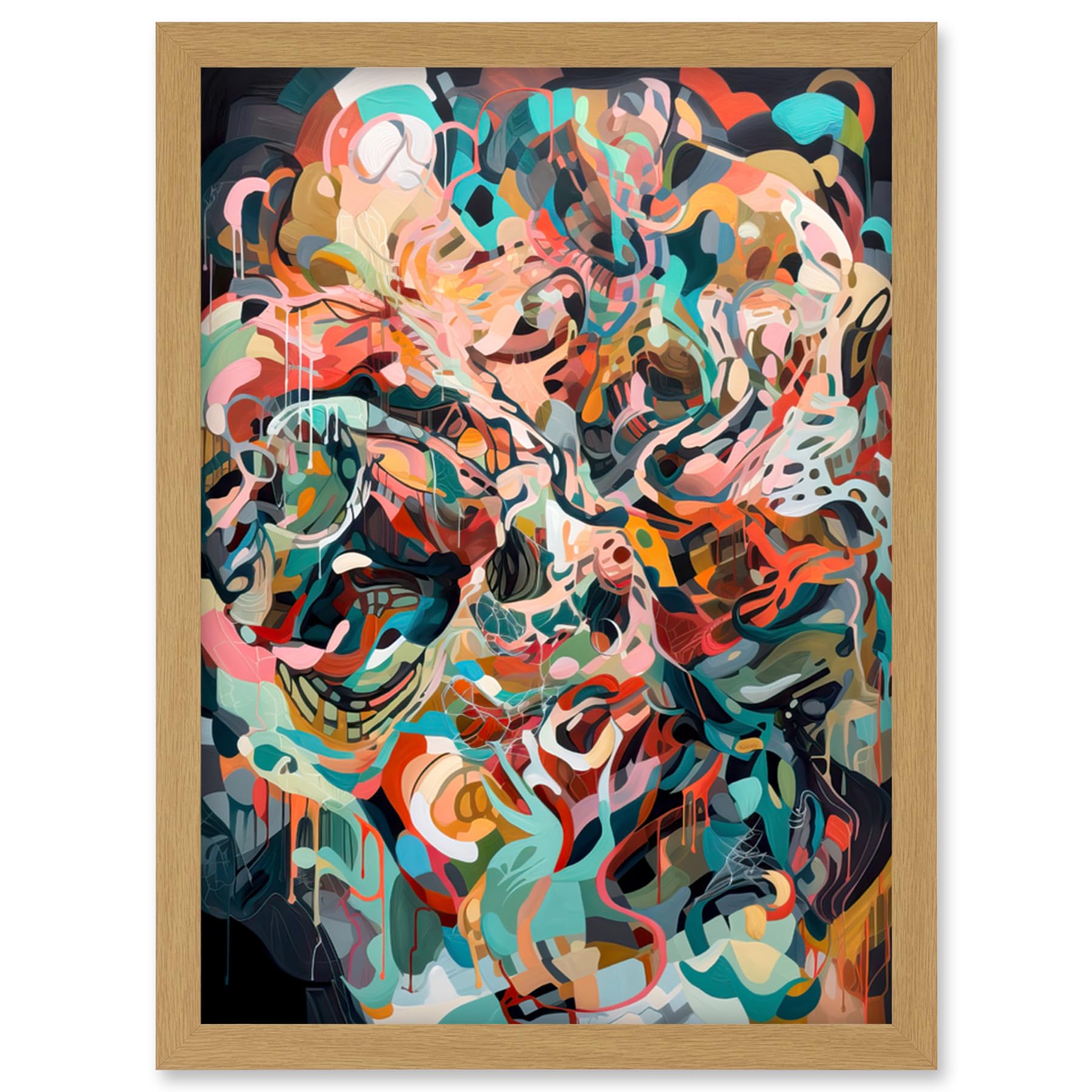 Artery8 Henri Matisse Inspired Abstract Organic Shapes Artwork Framed Wall Art Print A4