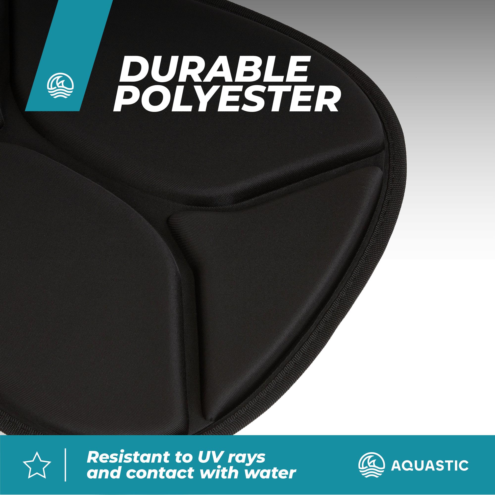 AQUASTIC SUP Kayak Seat | Durevole, materiale impermeabile in poliestere | Comodo schiuma EVA | Quattro cinture di fissaggio regolabili | Borsa di stoccaggio con chiusura a chiave