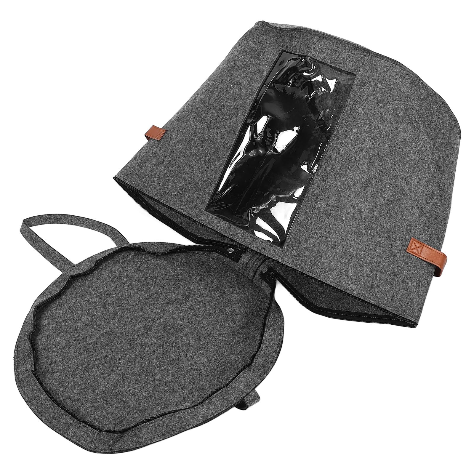 CALLARON Cappelliera Rotonda per Organizzare e Conservare Cappelli con Materiale Non Tessuto e Pvc, Portatile e Pieghevole, per Viaggi e Casa