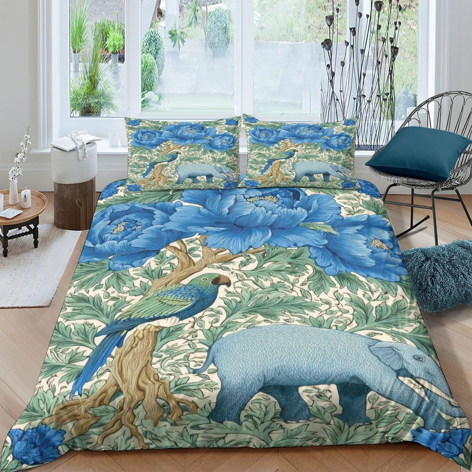 Ctjqhvkz Style-2 3D Printed Jungle Animal Fitted Sheet Microfiber Soft Breathable Tropical Forest Mattress Cover For Bedroom Decor Single（135X200cm）