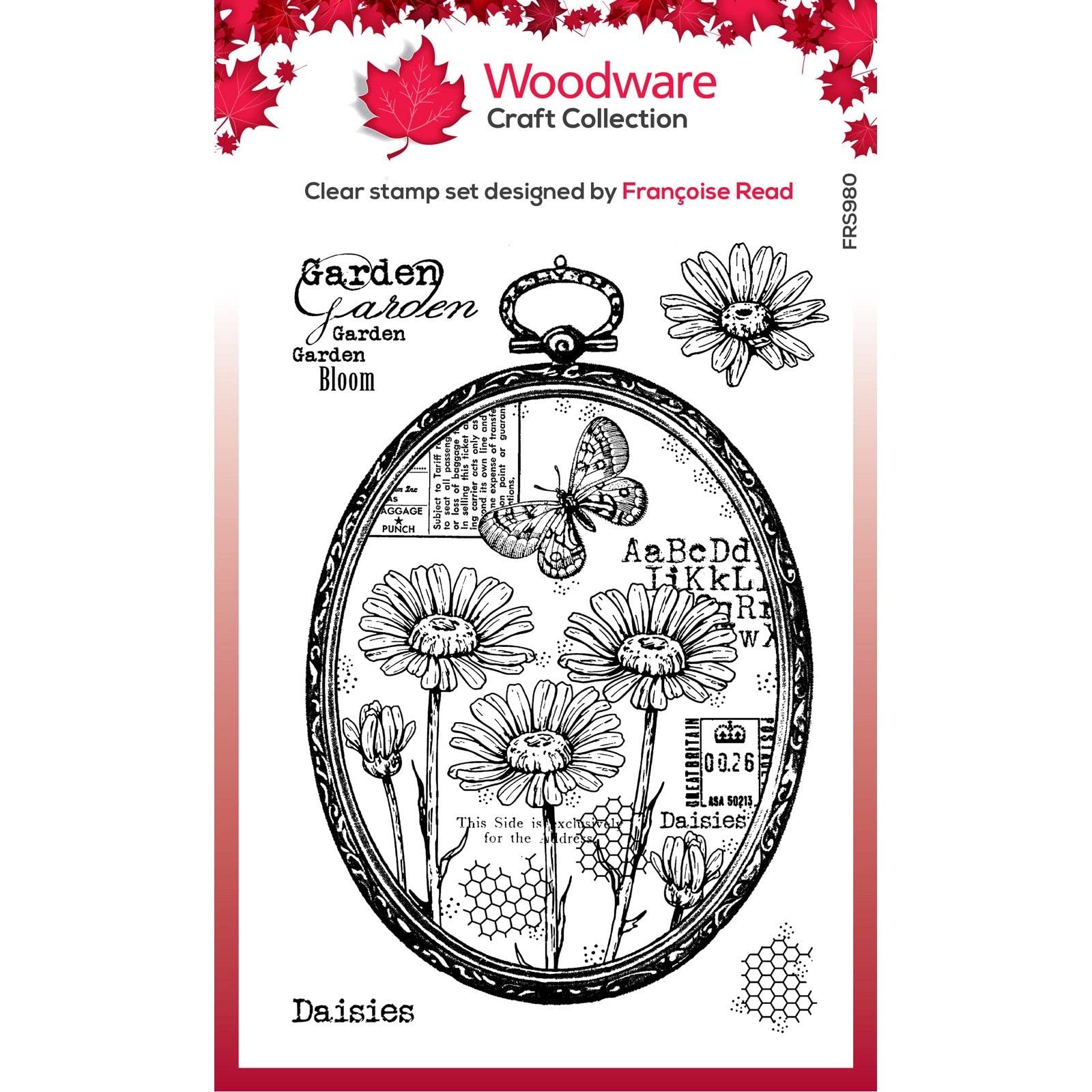 Woodware Francoise Collection-Daisy Frame-Clear Stamp, 6 x 4 inches
