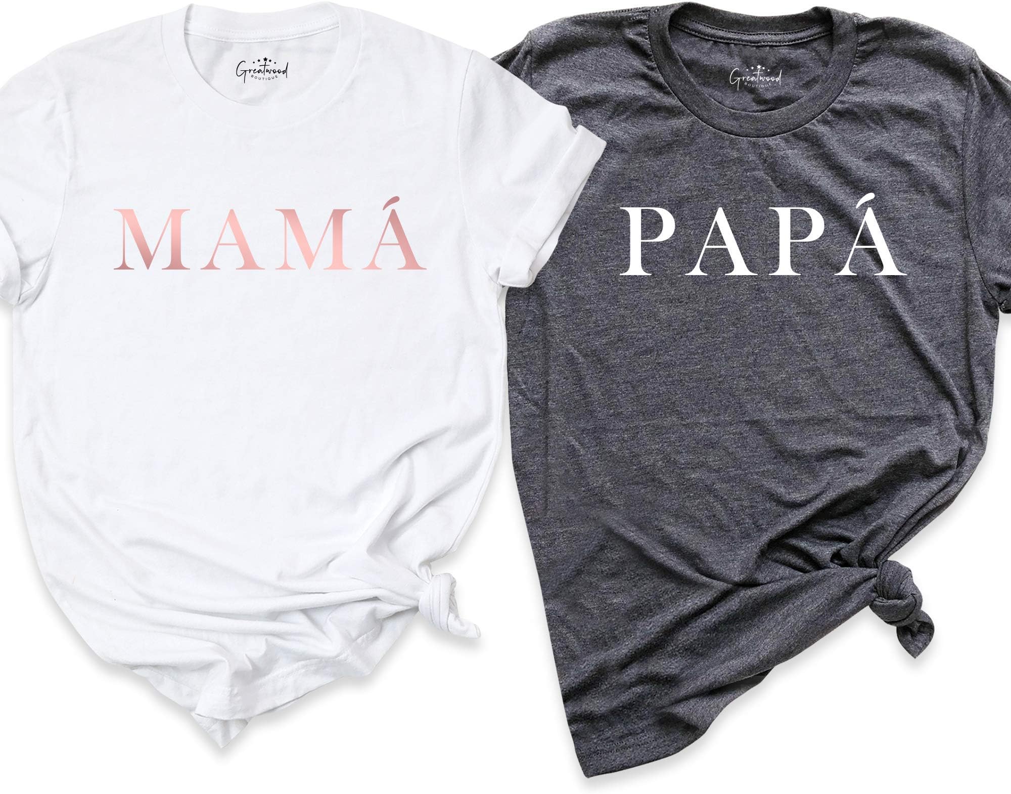 HandmadeMamá Papá Shirts, Mama Shirt, Papa Shirt, Dad Mom Tshirts, Mothers Day, Family Outfits, Couple Tees
