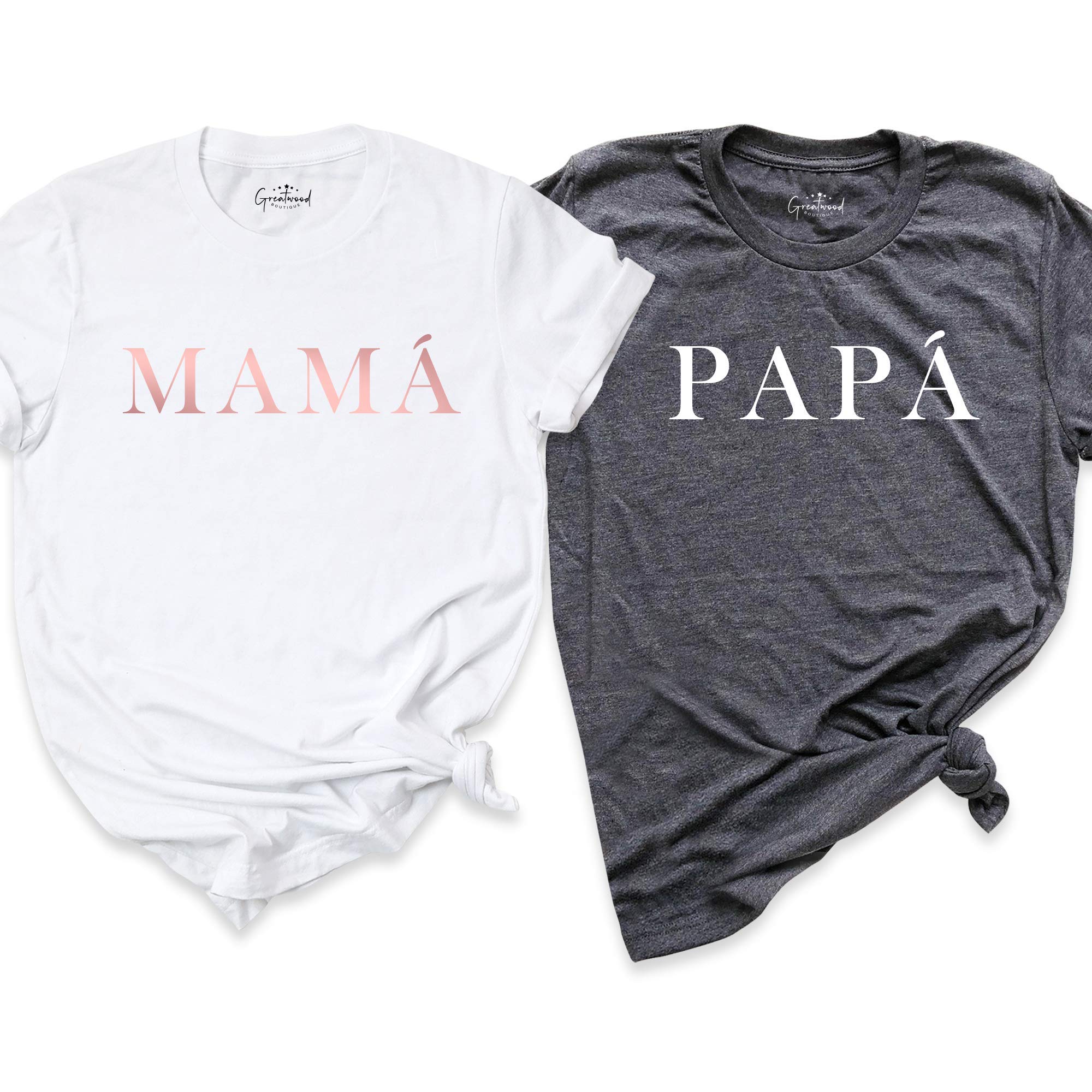 HandmadeMamá Papá Shirts, Mama Shirt, Papa Shirt, Dad Mom Tshirts, Mothers Day, Family Outfits, Couple Tees