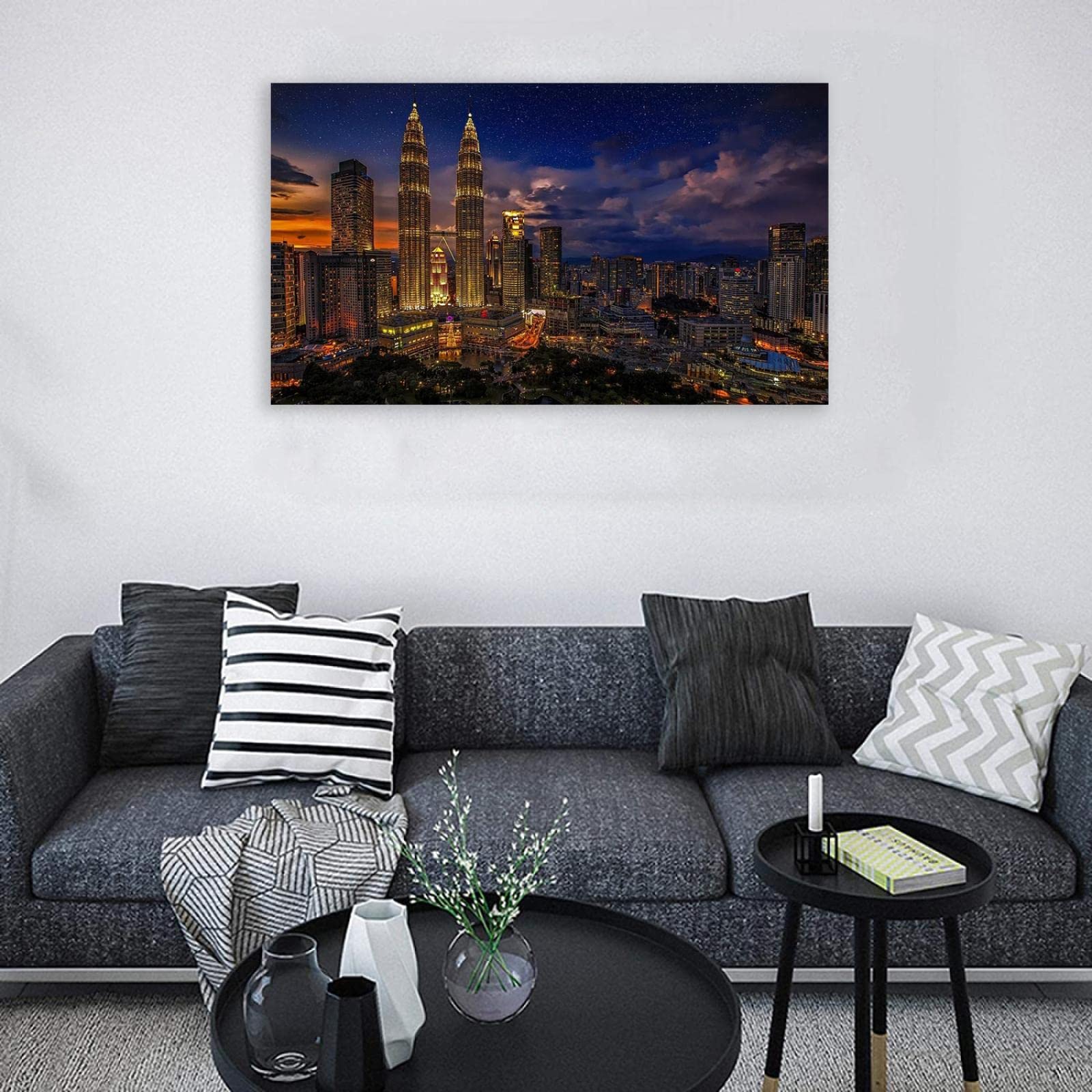 Amazon.co.jp: 額入り絵画。キャンバス上の建築風景ポスター。超高層