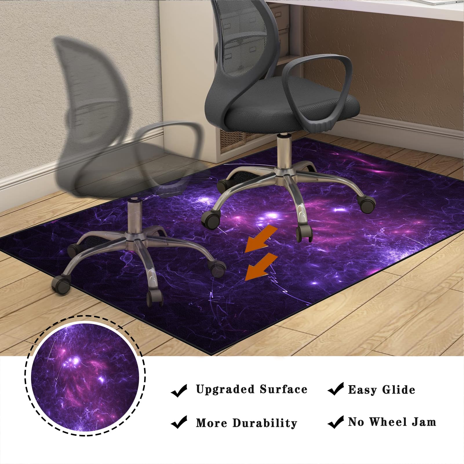 Stuhl Unterlage Schreibtisch für Hartböden Stuhlunterlage schreibtischstuhl unterlage Bodenschutzmatte Gaming Bürostuhl Matte Bodenmatte rutschfest Bürostuhlunterlage Gamer Teppich 180 x 200 cm