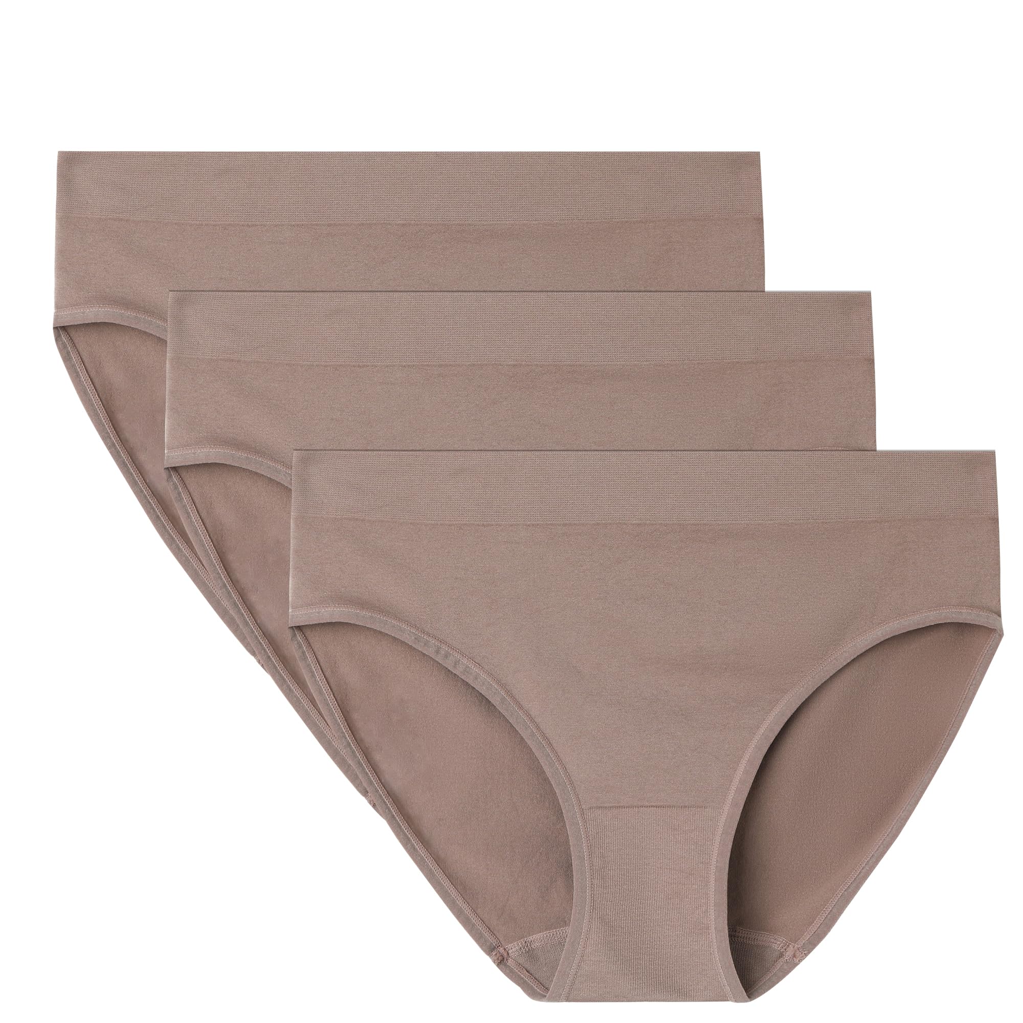 Womens Athletic Bikini Underwear Moisture-wicking Stretch Breathable Microfiber Panty Briefs 3 Pack