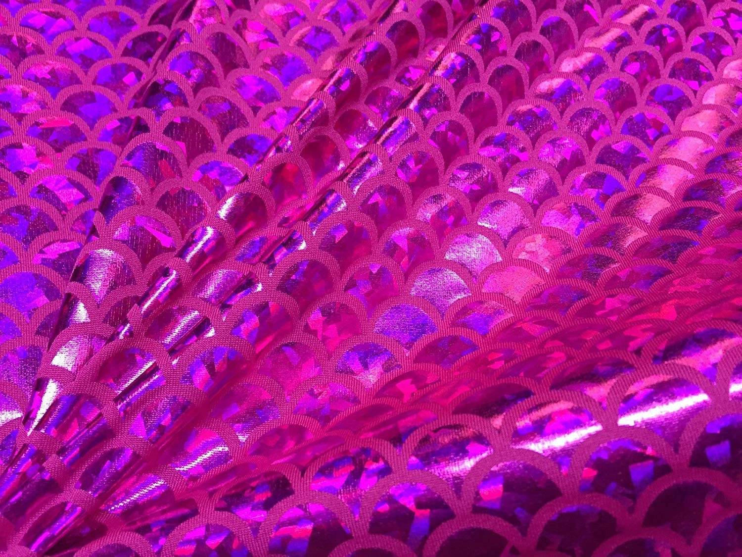 Mermaid Scale Print Fabric Fish Tale Scales Foil, 2 Way Stretch Material Lycra Spandex, Bikini, Costume, Dress, Decor