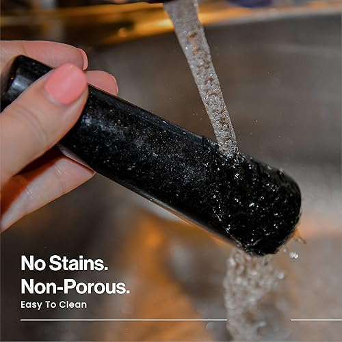 Miniatura 4 de Pilón y mortero de granito de HiCoup 6 pulgadas Negro