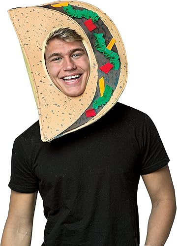 Rasta Imposta Taco - Máscara de comida para la cabeza, accesorios para la cabeza, accesorios para la cabeza de alimentos mexicanos, disfraz de