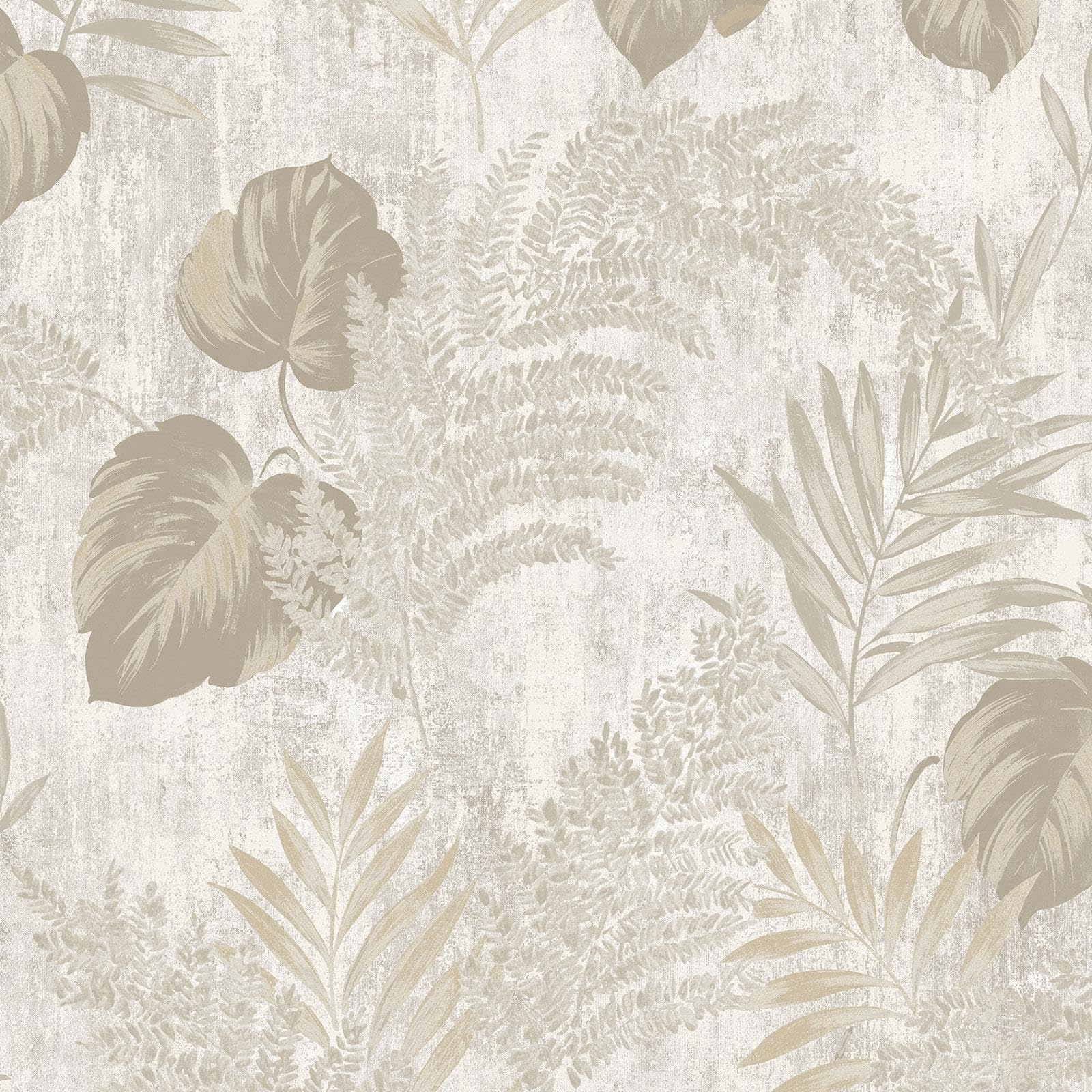 Muriva - Phelan Leaf Wallpaper - Cream