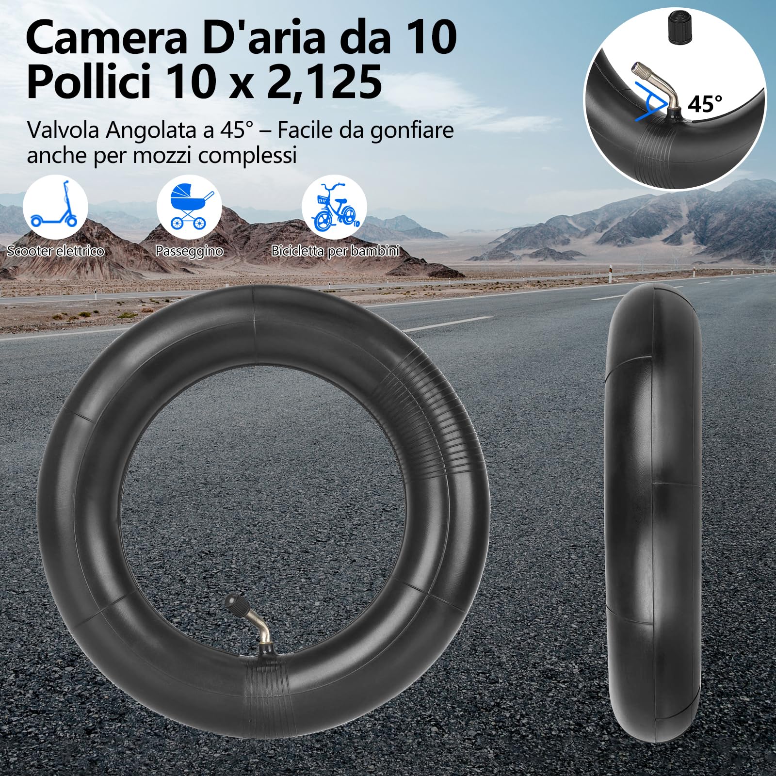 Pneumatico 10 X 2.0 Per Passeggino/Monopattino - Misura 54-152, Ideale Per Bambini! - Foto 13