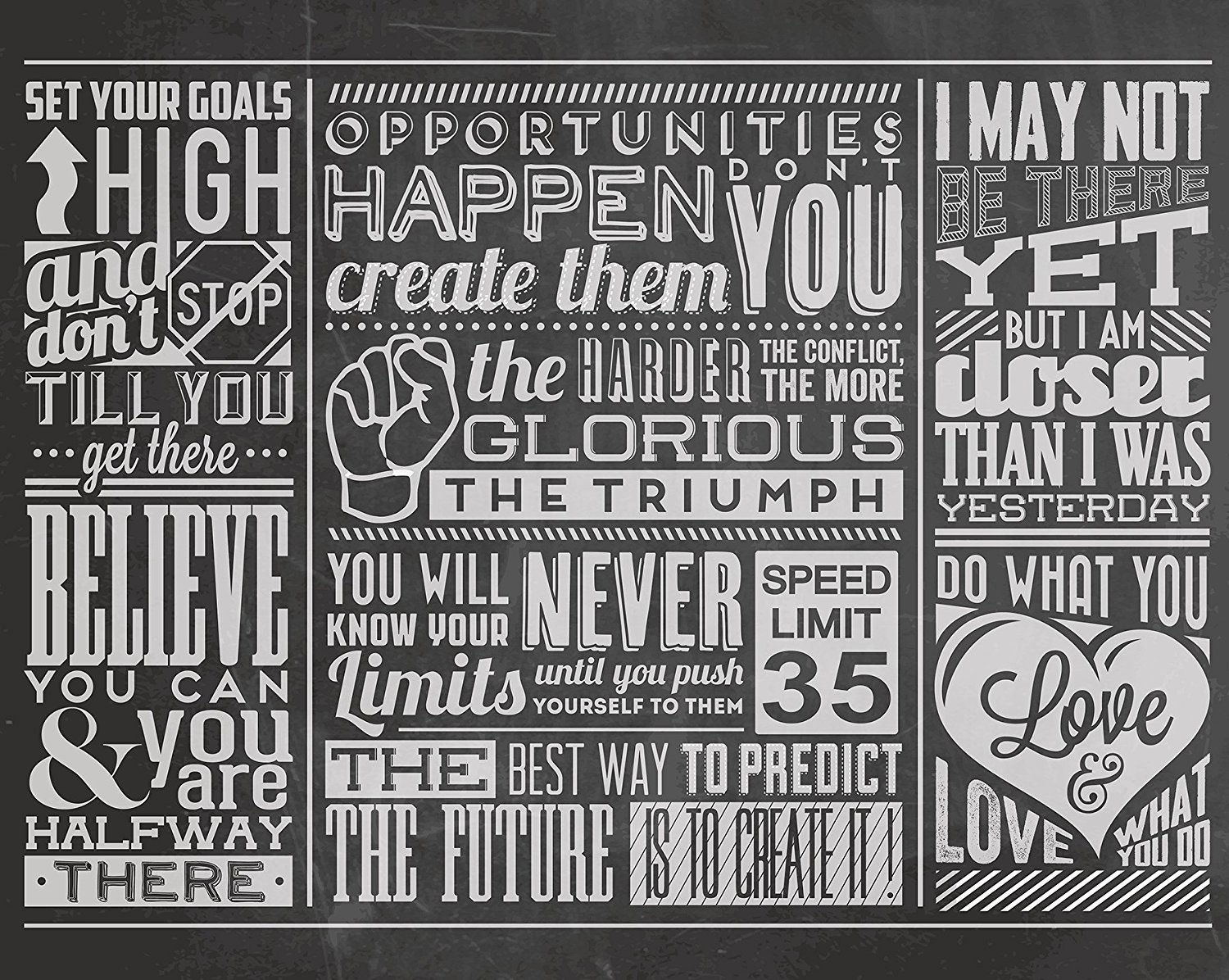 OhPopsi WALS0139 Chalk Quotes Wall Mural, Black