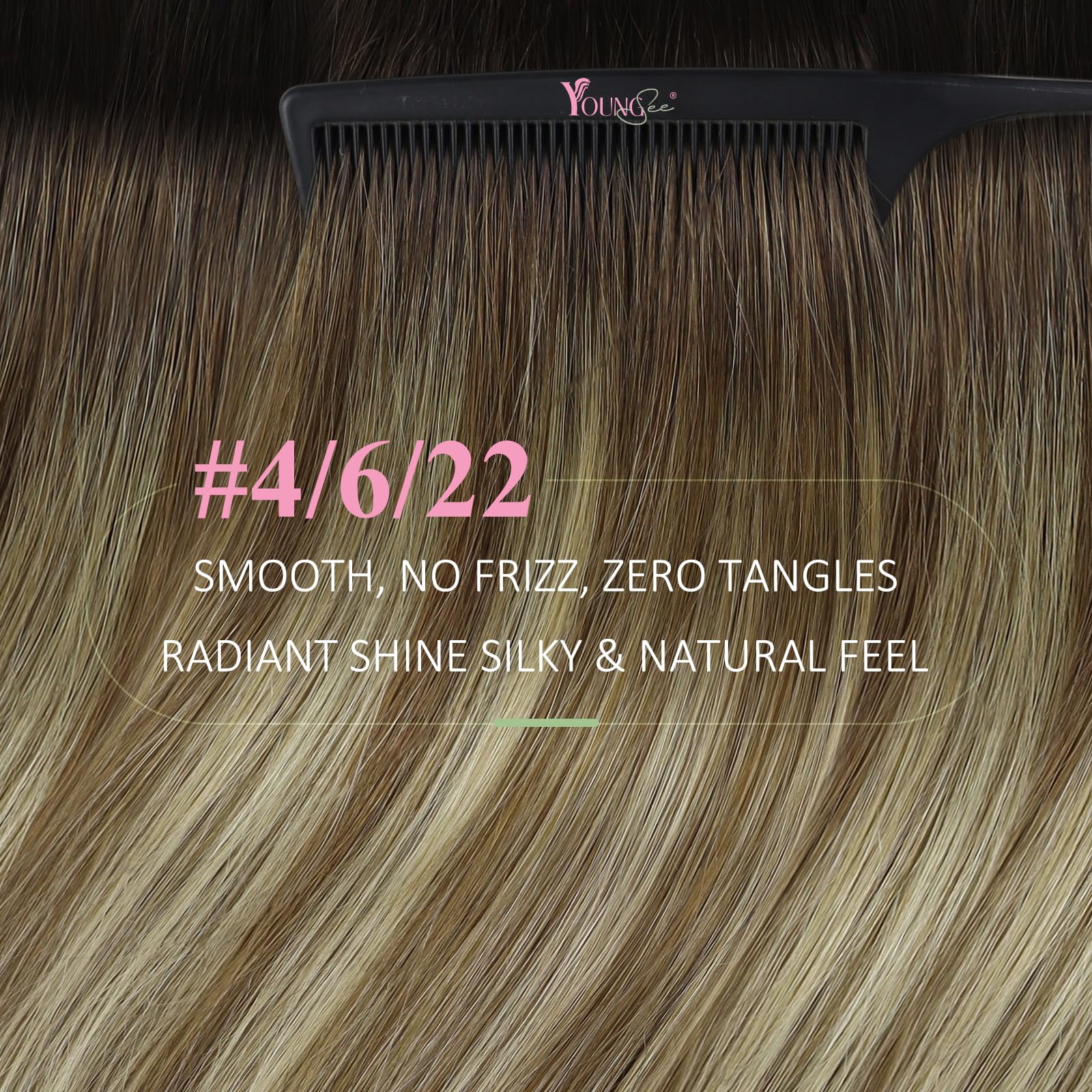 YoungSee Tape Hair Extensions Human Hair Magenta Invisible Tape on Hair Extensions Remy Human Hair for Highlight Colorful 24In Burgundy Hair for Daily Use 25G 10Pcs - Image 4