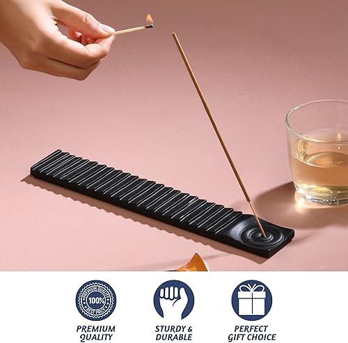 Miniatura 3 de Folkulture Soporte de incienso para palos, quemador de incienso, atrapa cenizas o soporte para varillas de incienso para decoración de mesa, soporte