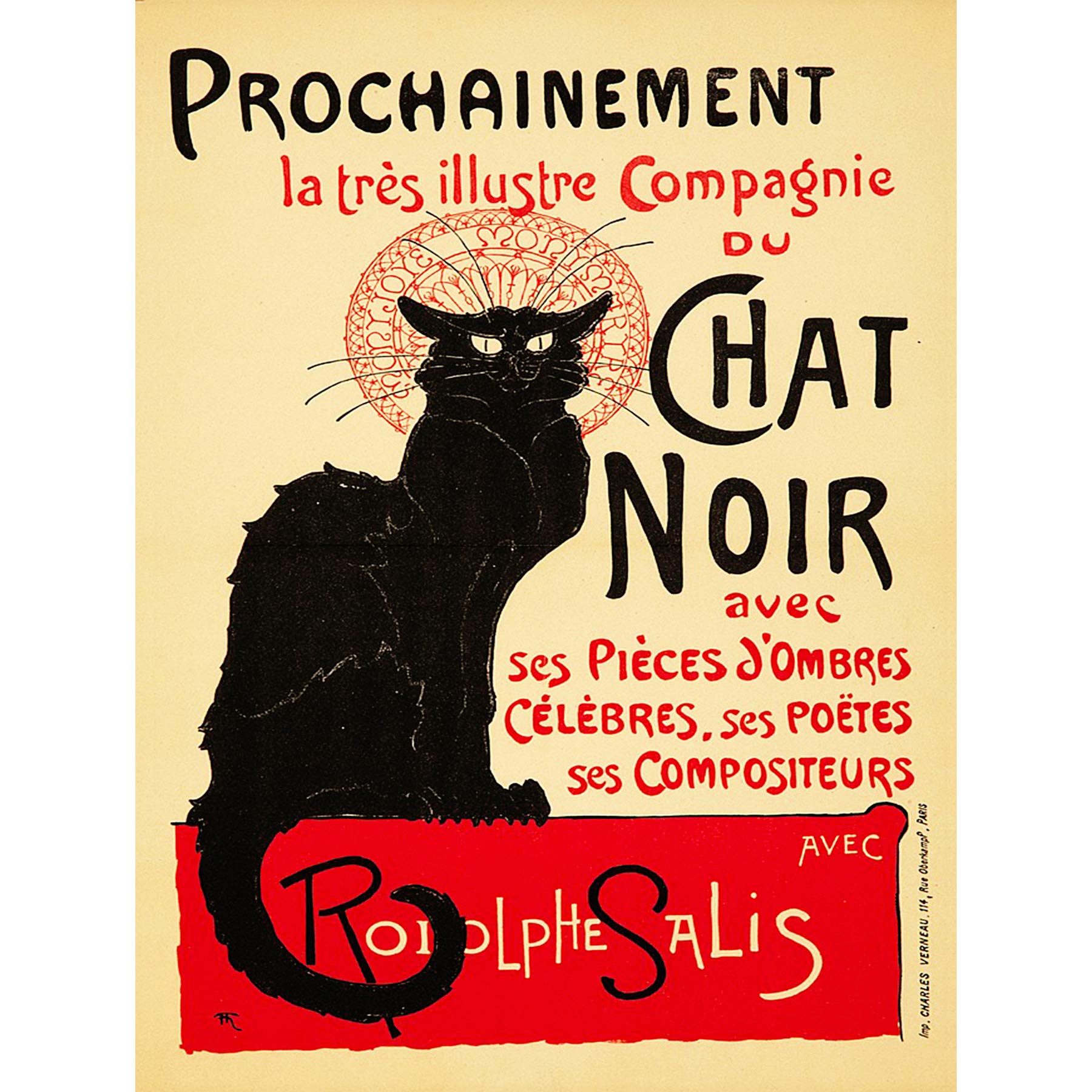 Wee Blue Coo Advert Theatre Stage Cabaret Black Cat Salis Paris France Poster 30X40 Cm 12X16 In Print Bb7992B
