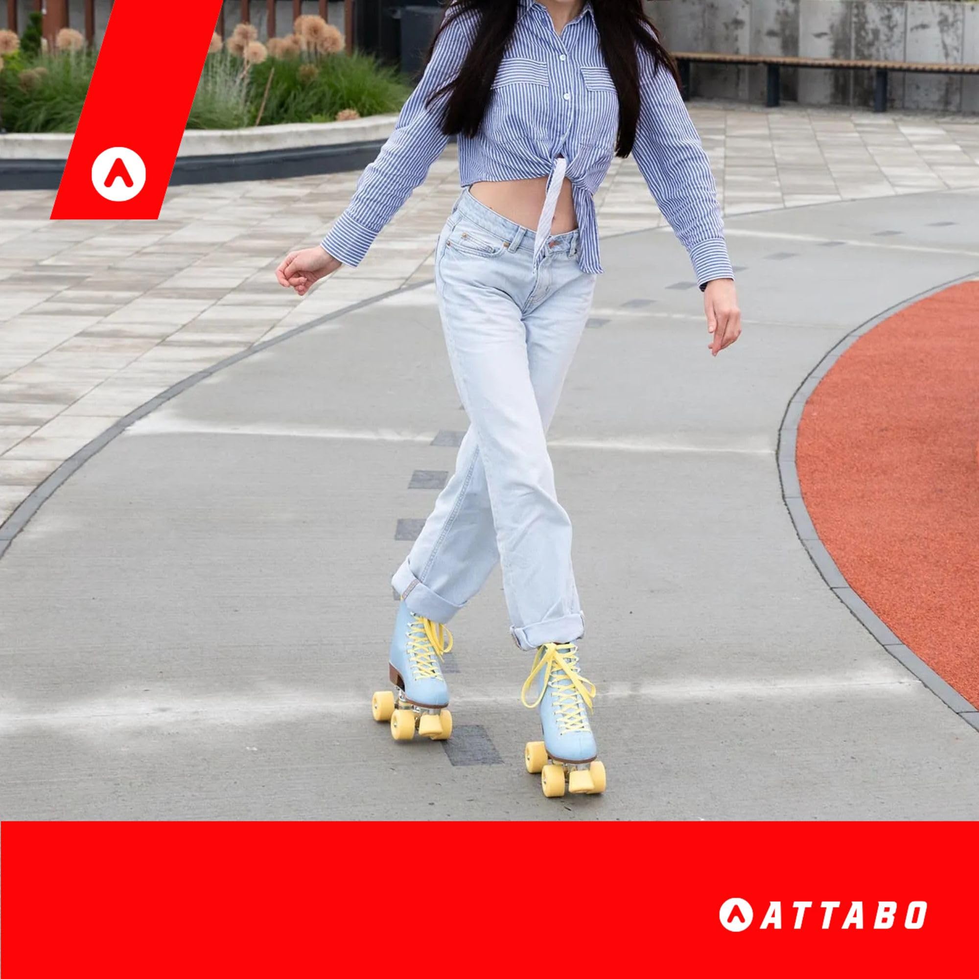 ATTABO Patines de Ruedas Cascada para Mujer Talla 36-41 EU Caña de Piel sintética Ventilación Chasis de Aluminio ABEC-7 Ruedas 82A Protección de Dedos Frenado Seguro Ajuste Preciso Color Azul