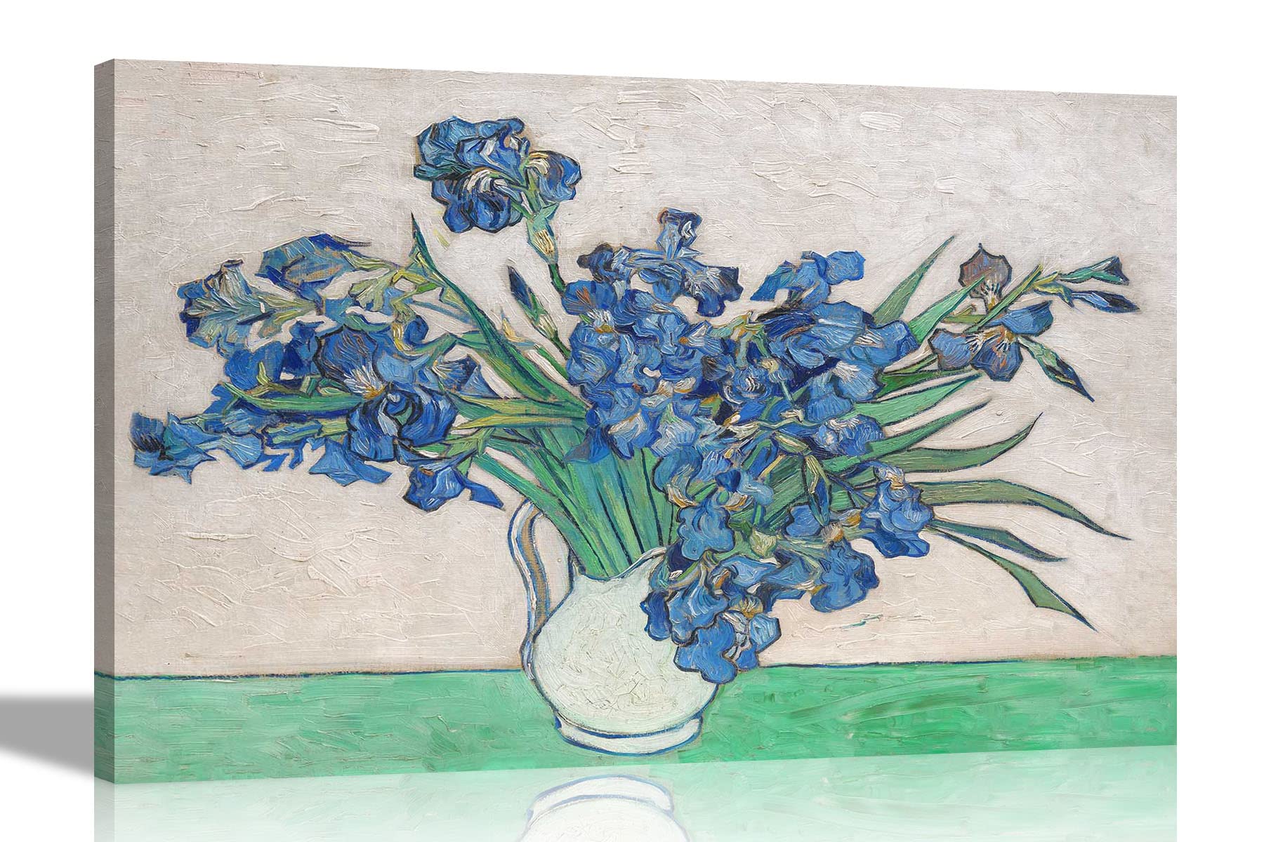 Artley Prints Ireses In Vase Ireses By Vincent Van Gogh Canvas Wall Art Prints | Modern Floral Pictures | Framed Botanical Pictures For Living Room, Bedroom Office 86 X 61Cm (34 X 24 Inches) A1